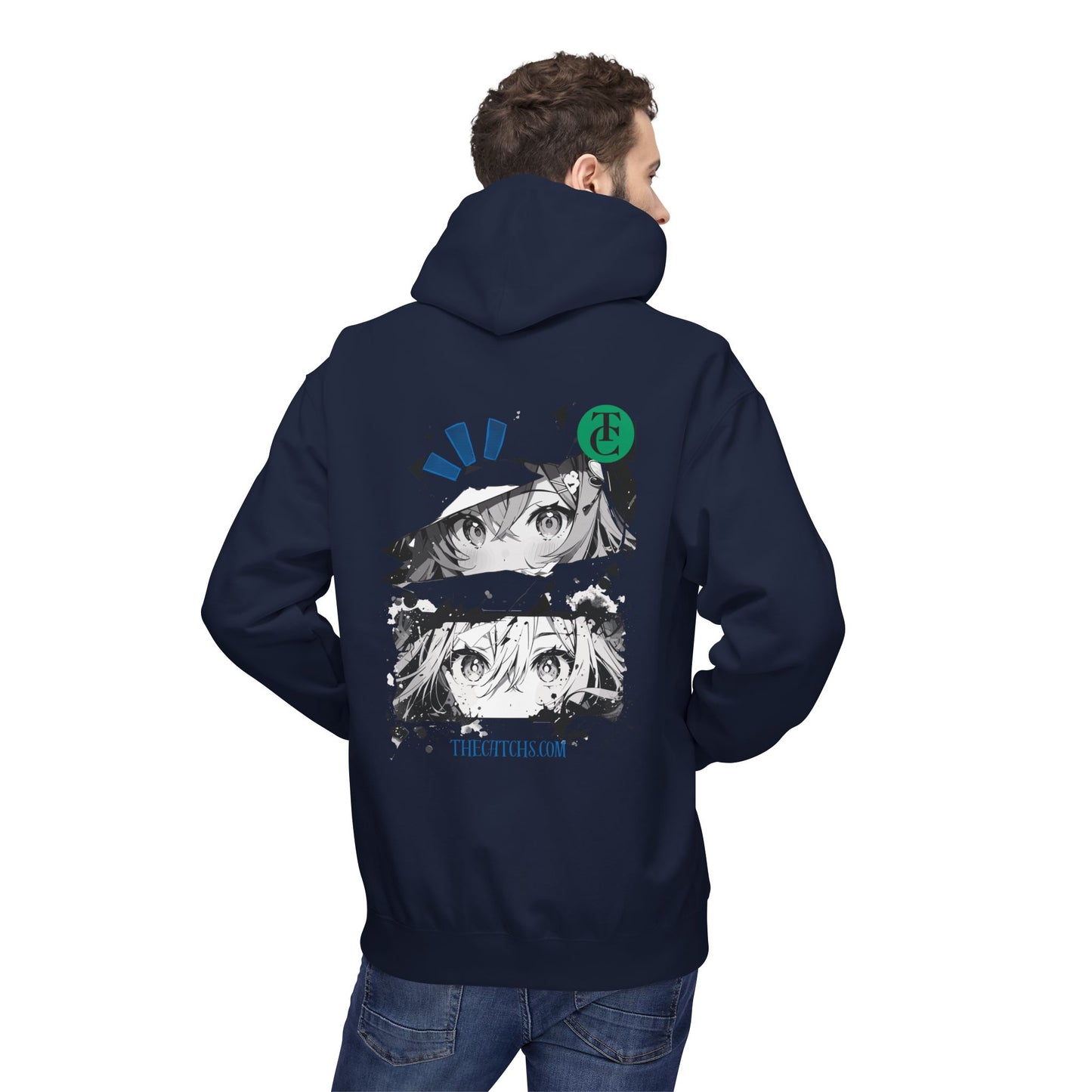 Midweight Fleece Hoodie with Eye-Catching Graphic Design