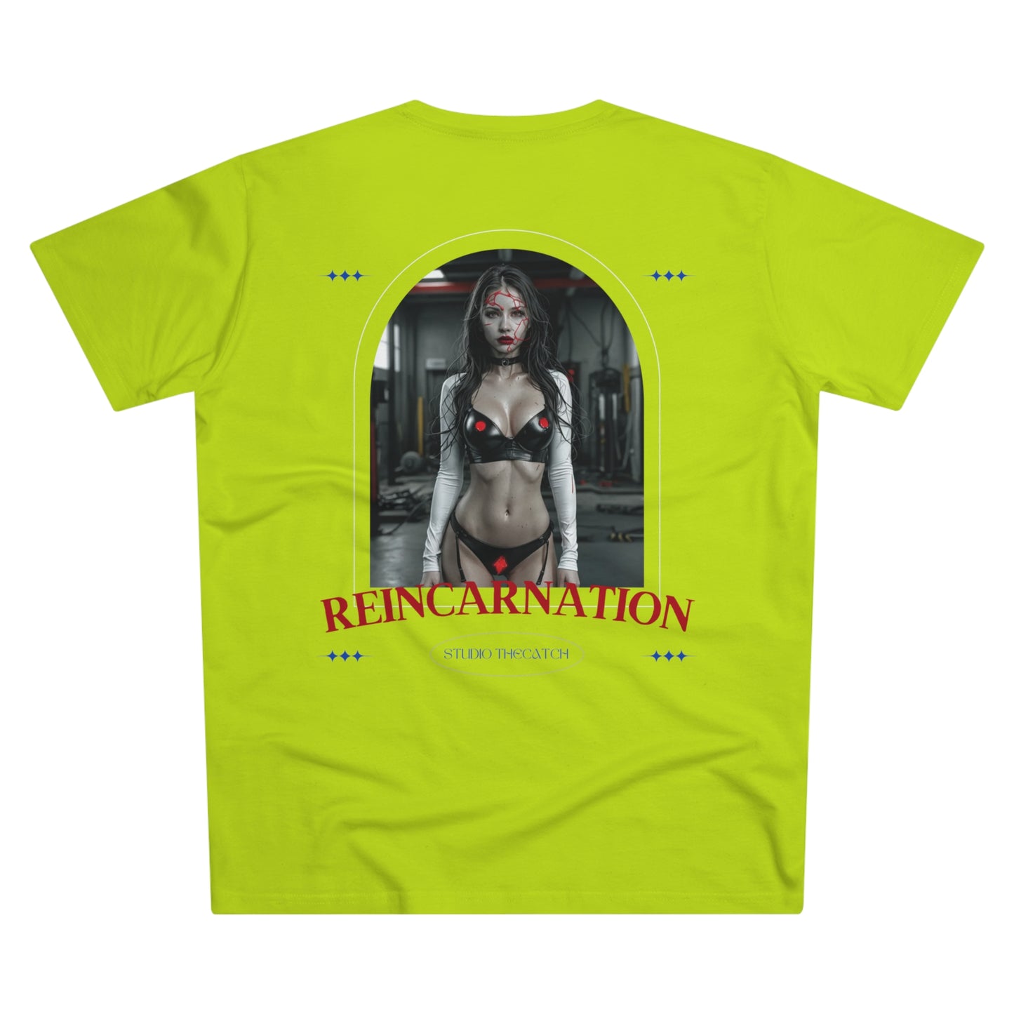 Men's Modern-fit Tee - 'The Catch' Graphic Tee with 'Reincarnation' Design