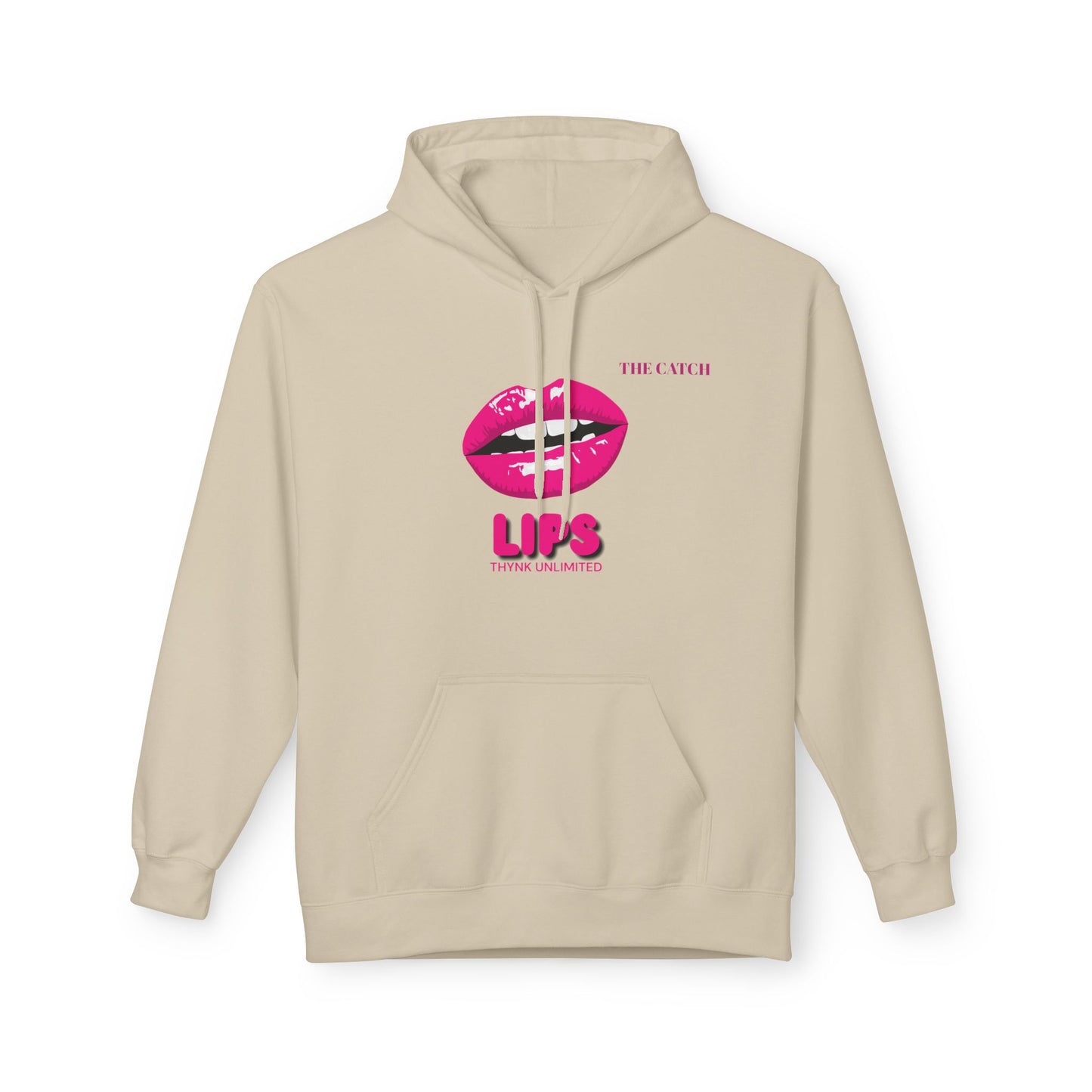 Fleece Hoodie with Chic Lip Design - Perfect for Casual Outings and Gifts