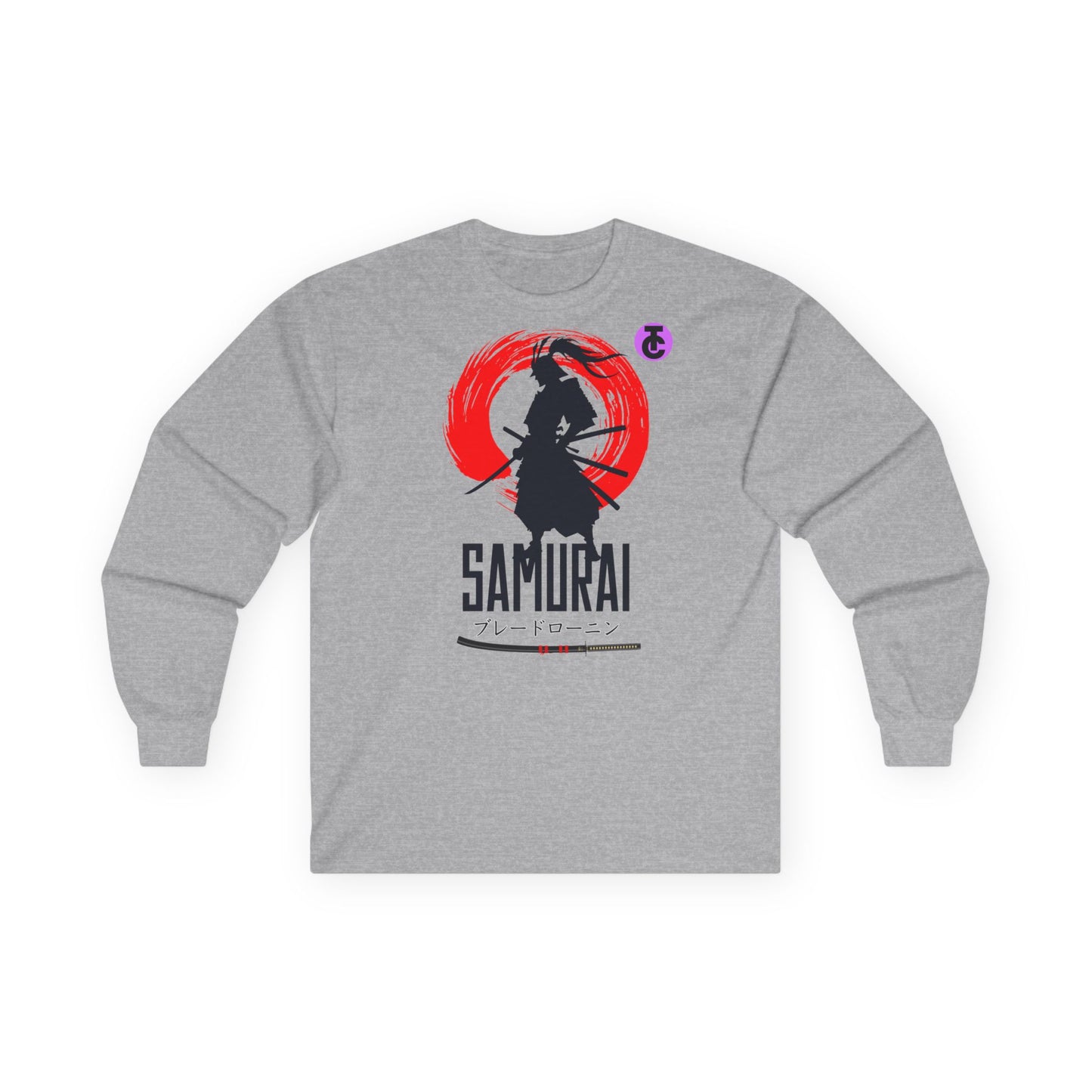 Samurai Graphic Long Sleeve Tee - Cotton Shirt for Anime Fans - THE CATCH