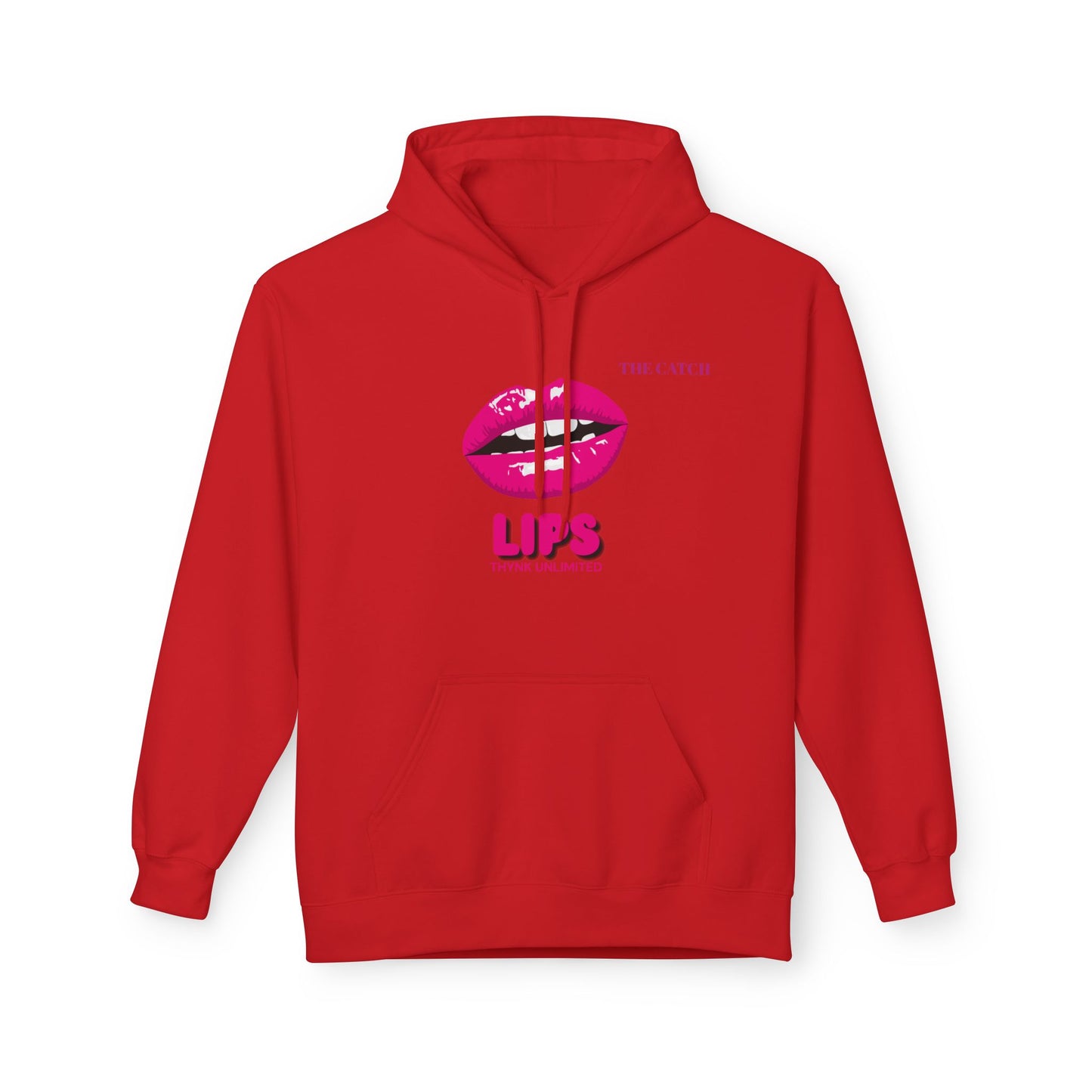 Fleece Hoodie with Chic Lip Design - Perfect for Casual Outings and Gifts