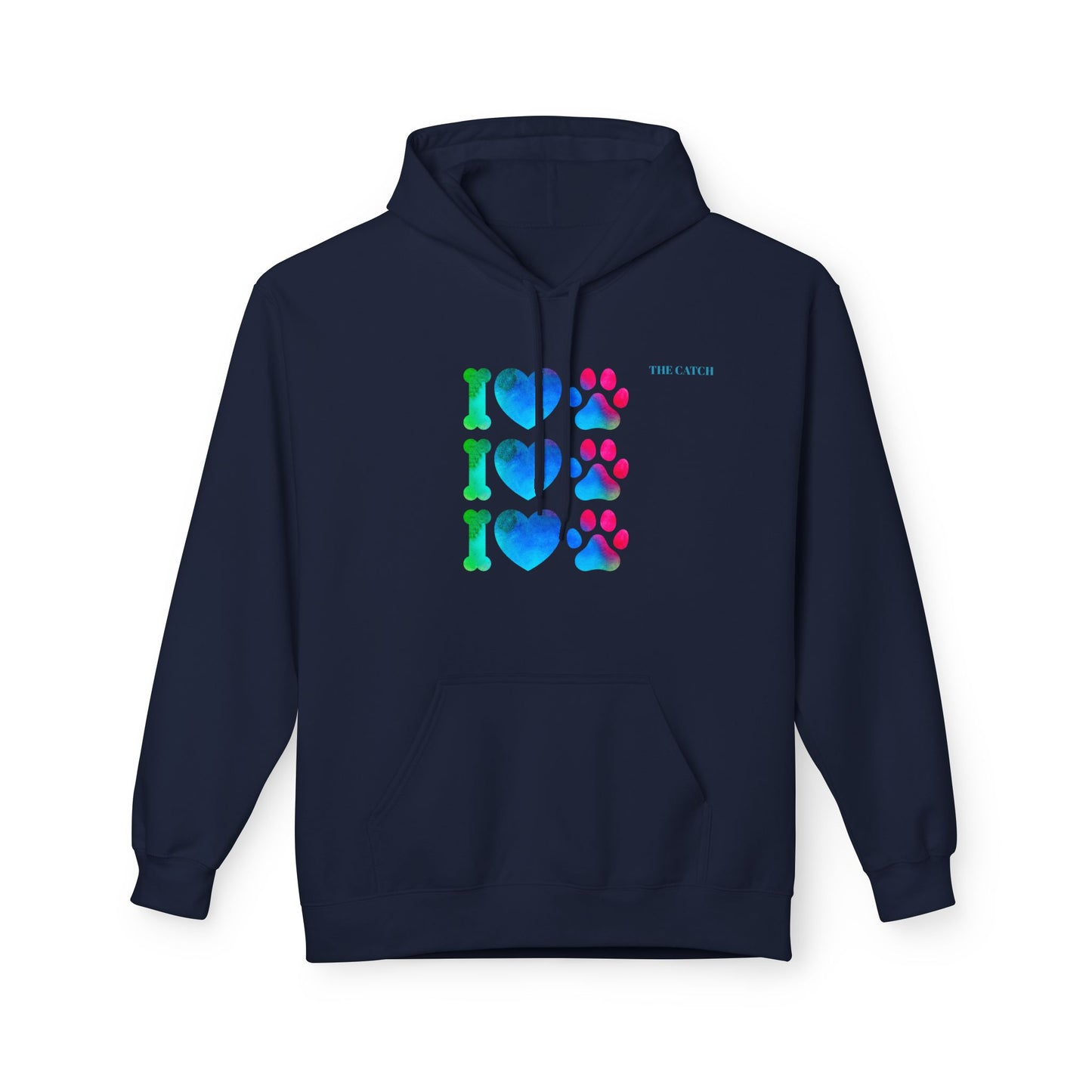 I Love Pets Midweight Softstyle Fleece Hoodie – Perfect Gift for Animal Lovers