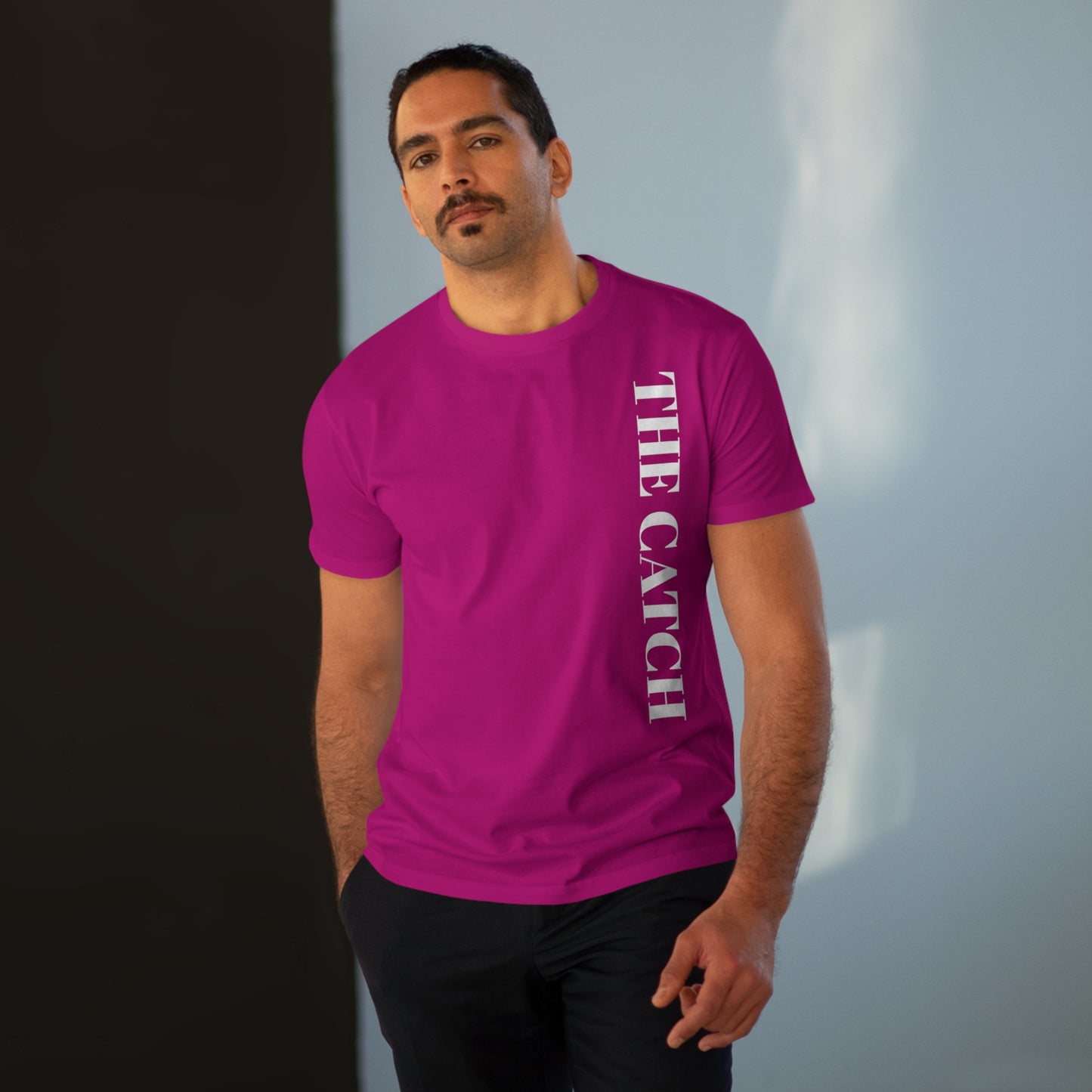 Men's Modern-Fit Tee - Stylish Casual Tee with "THE CATCH" Design