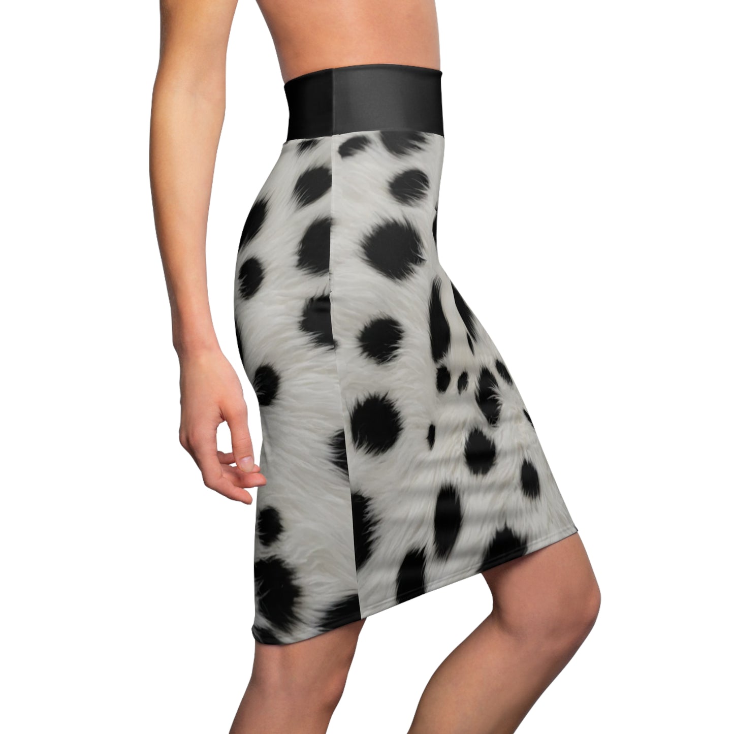Cruella style Women's Pencil Skirt, AOP Dalmatian Print, Chic Office Wear, Trendy Summer Outfit, Perfect Gift for Fashion Lovers - THE CATCH