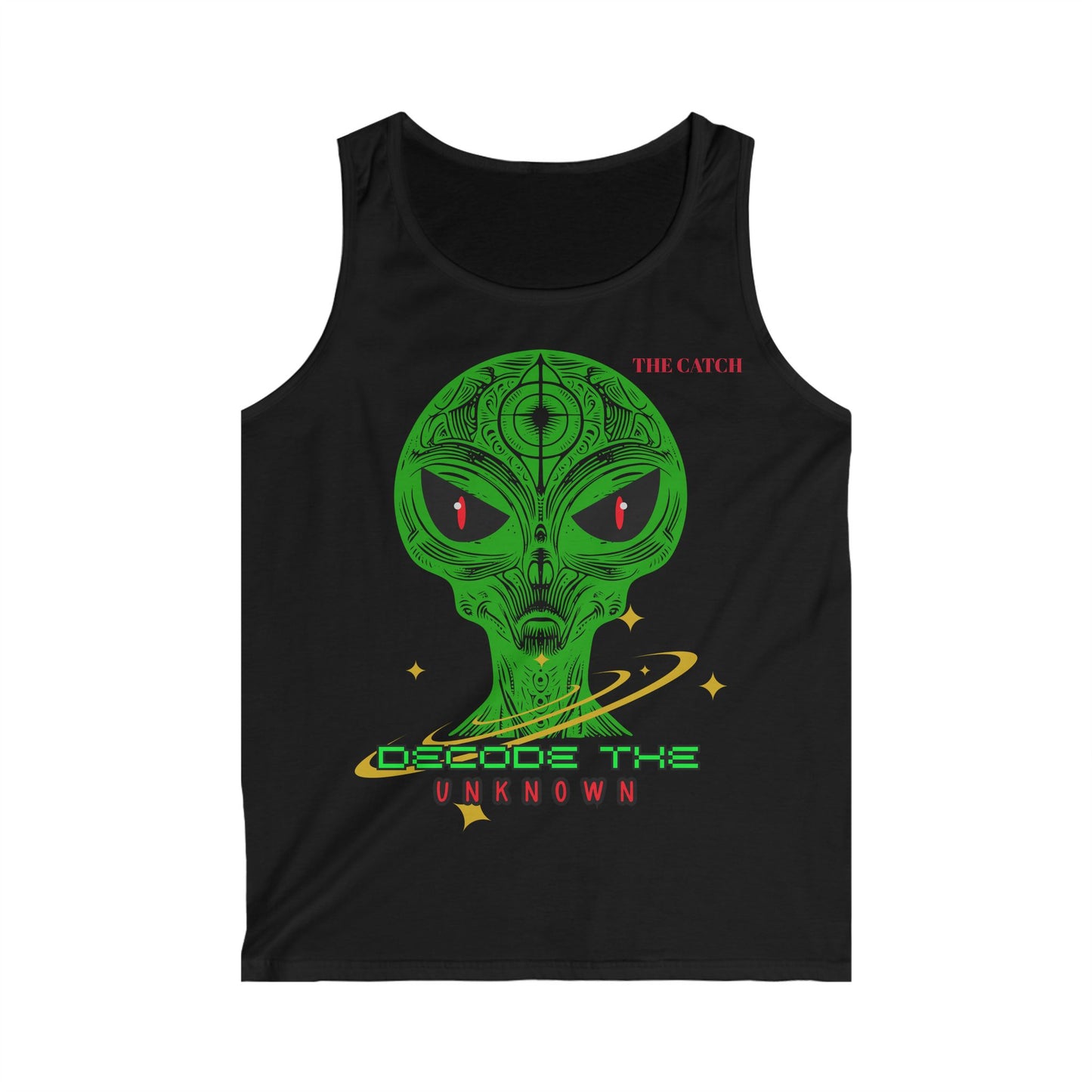 Men's Alien Graphic Tank Top - Decode the Unknown, Sci-Fi Apparel, Summer Wear, Unique Gift for Alien Lovers, Casual Style