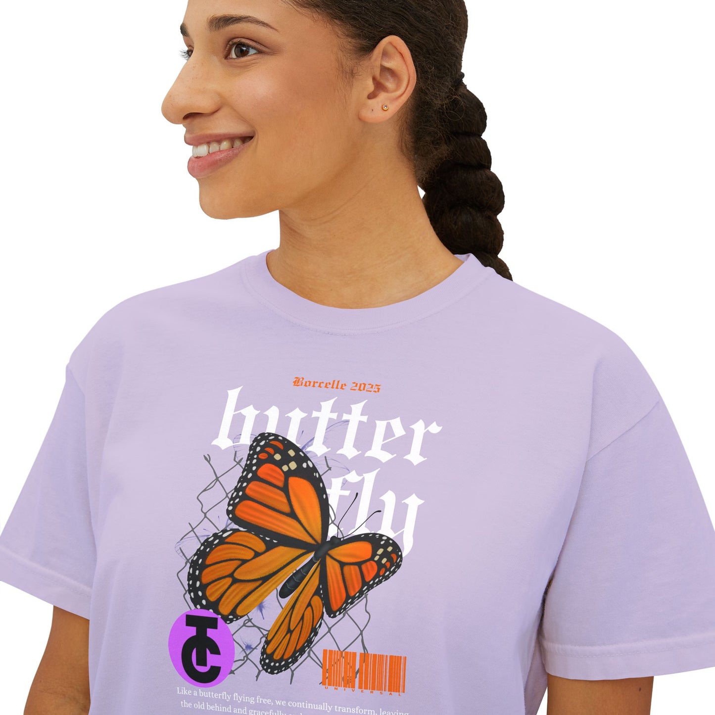 Bohemian Butterfly Women's Boxy Tee, Casual Tee, Graphic Tee, Summer Shirt, Nature Lover Gift