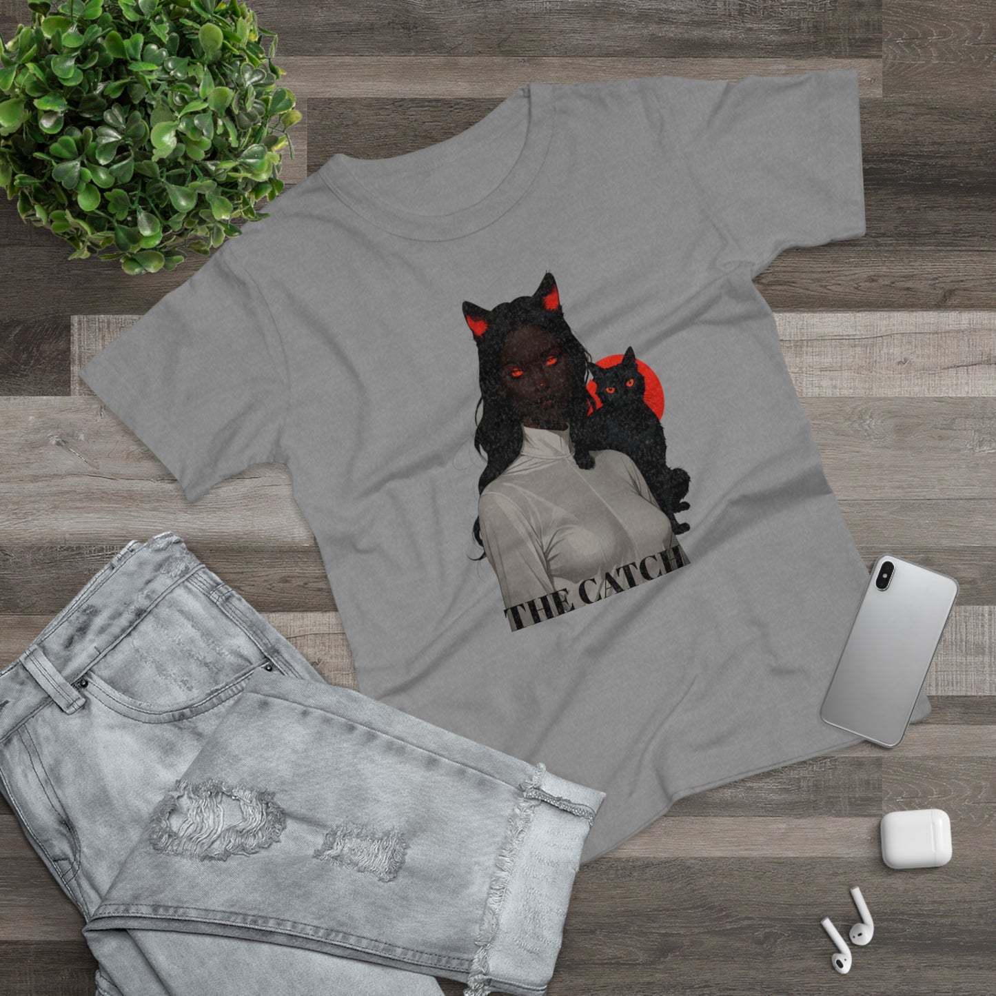 The Catch Women's T-Shirt - Stylish Cat-Themed Graphic Tee for Cat Lovers - THE CATCH