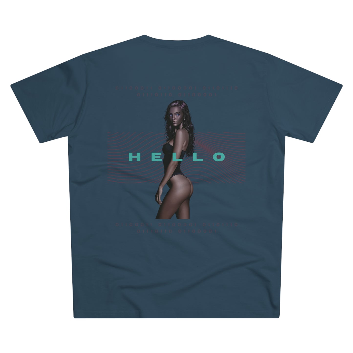 Trendy Men's Modern-fit Tee - 'The Catch' & 'Hello' Graphic Design