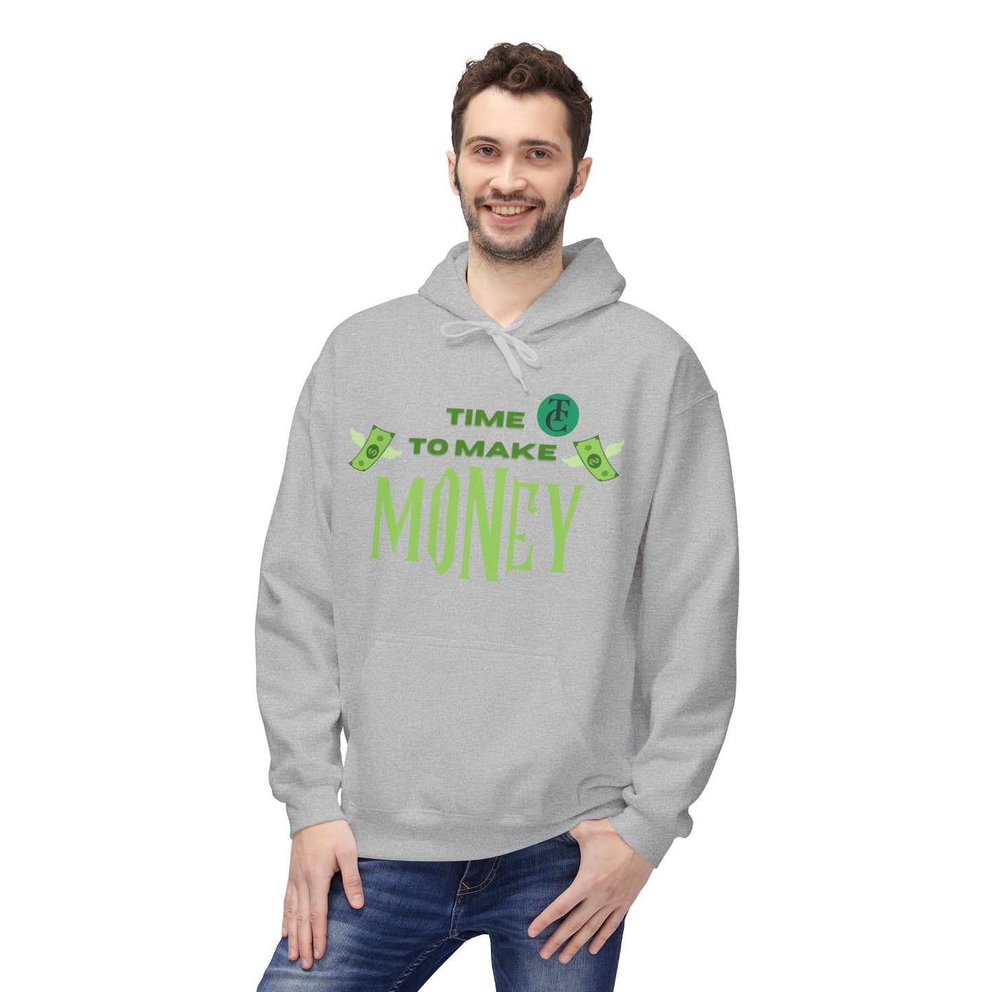 Money Motivational Hoodie, Cozy Fleece Sweatshirt, Gift for Entrepreneurs, Casual Wear, Unique Business Apparel