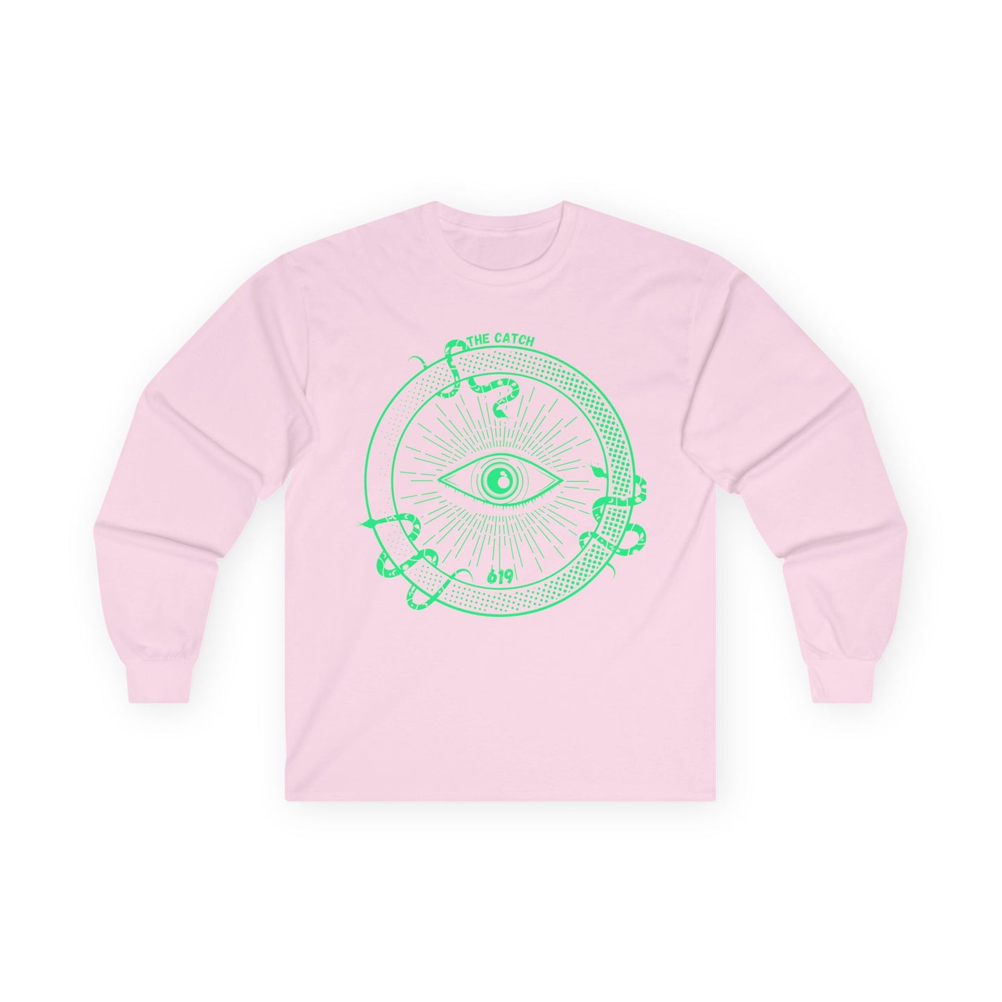 The Catch Graphic Long Sleeve Tee - Cotton Shirt with Eye Design - THE CATCH