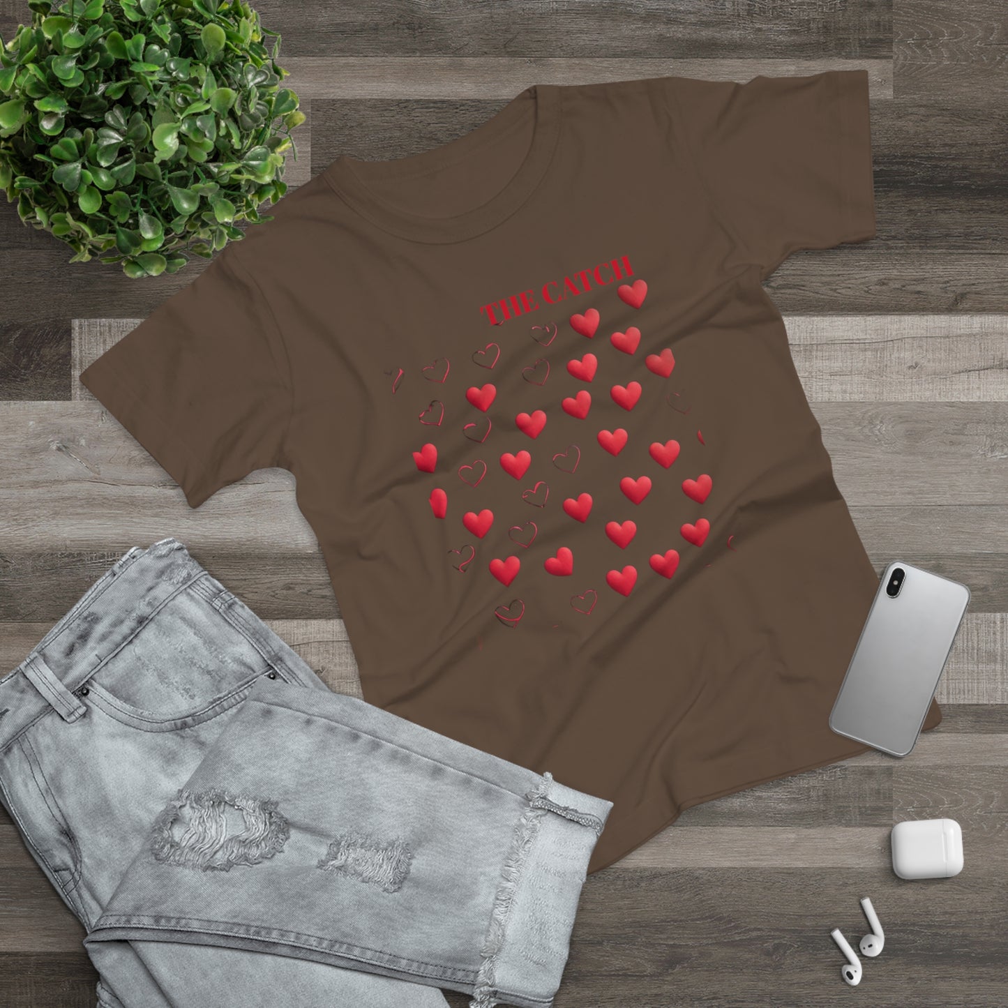 Romantic Hearts Women's T-Shirt - 'The Catch' Design - THE CATCH