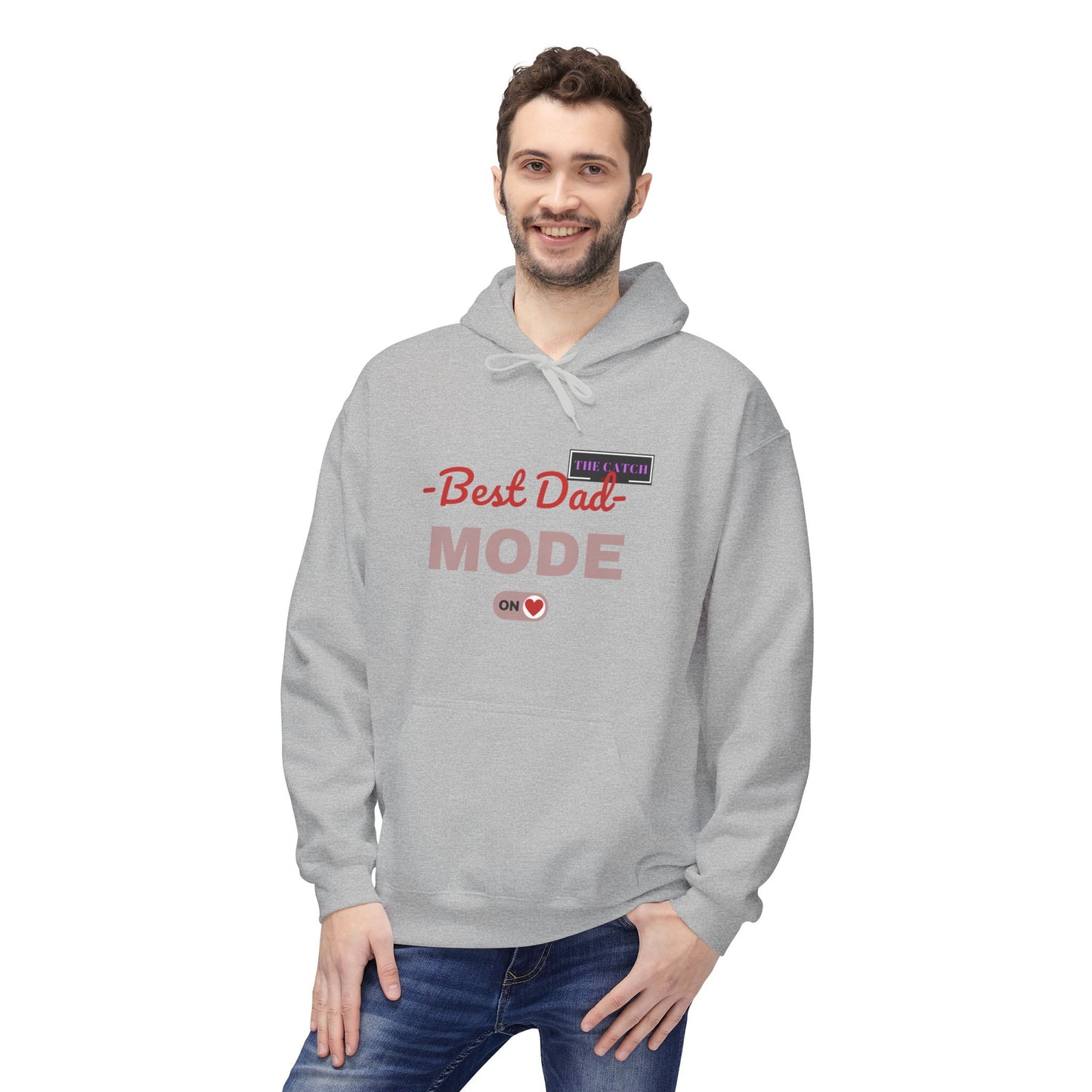 Best Dad Mode Fleece Hoodie, Comfortable Gift for Fathers, Dad Apparel, Cozy Hoodie for Men, Parent Gift, Casual Wear - THE CATCH