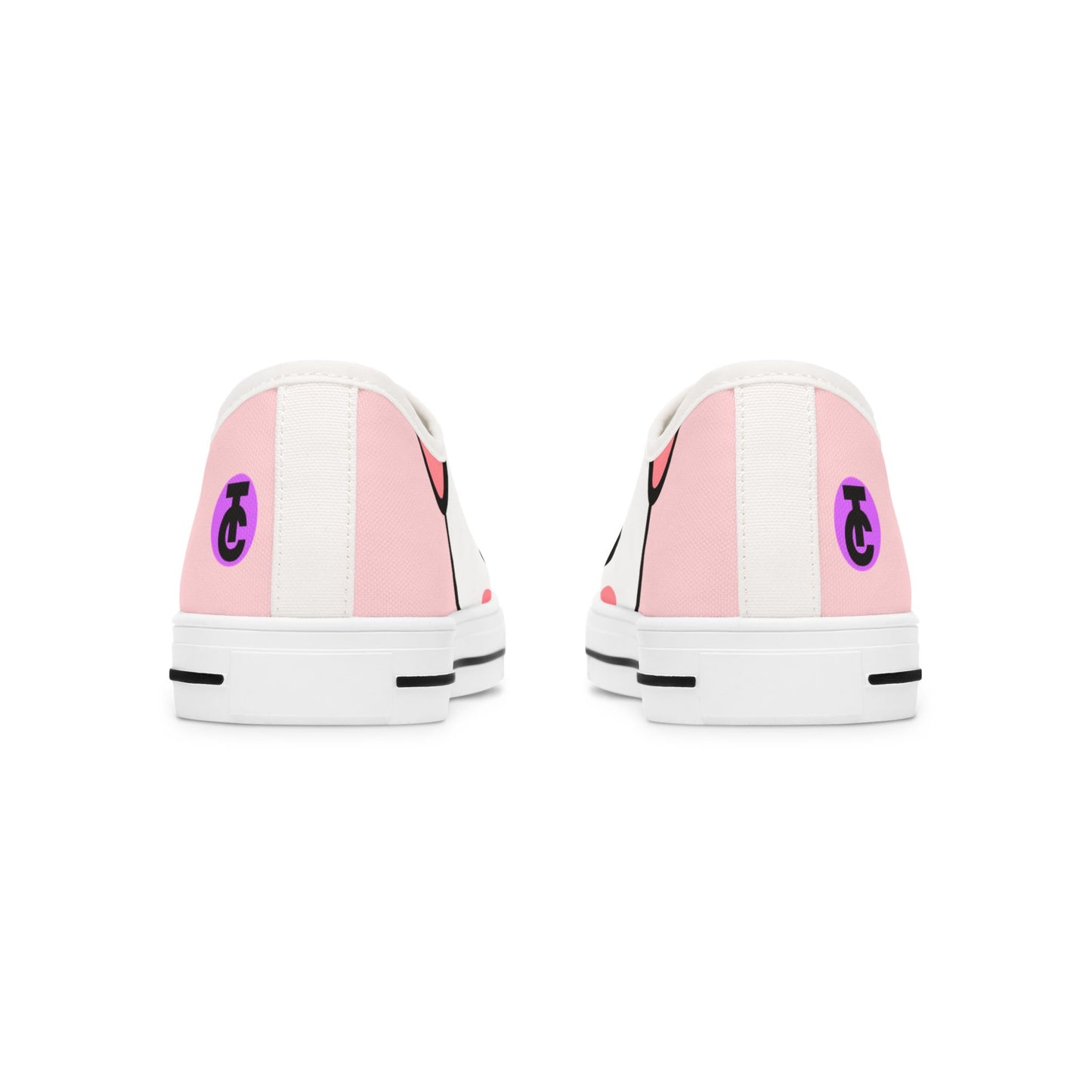 Cute Women's Low Top Sneakers with Happy Face Design