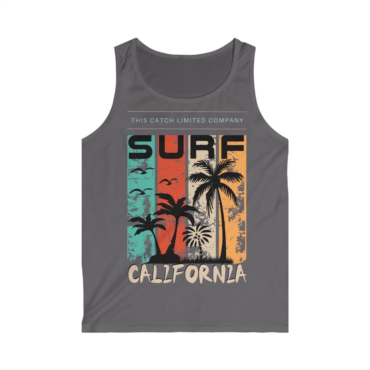Surf California Men's Tank Top | Relaxed Beachwear for Summer Adventures - THE CATCH