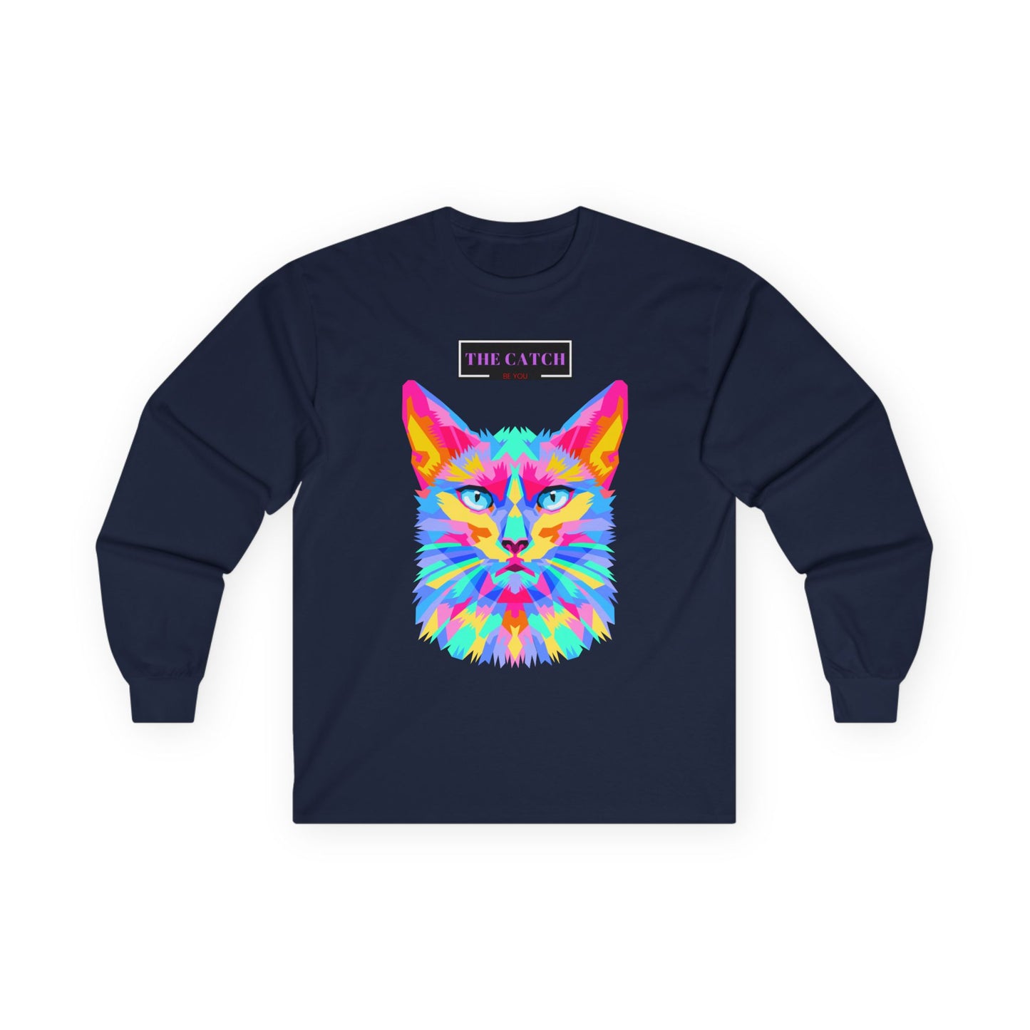 Colorful Cat Art Long Sleeve Tee - Perfect Gift for Cat Lovers