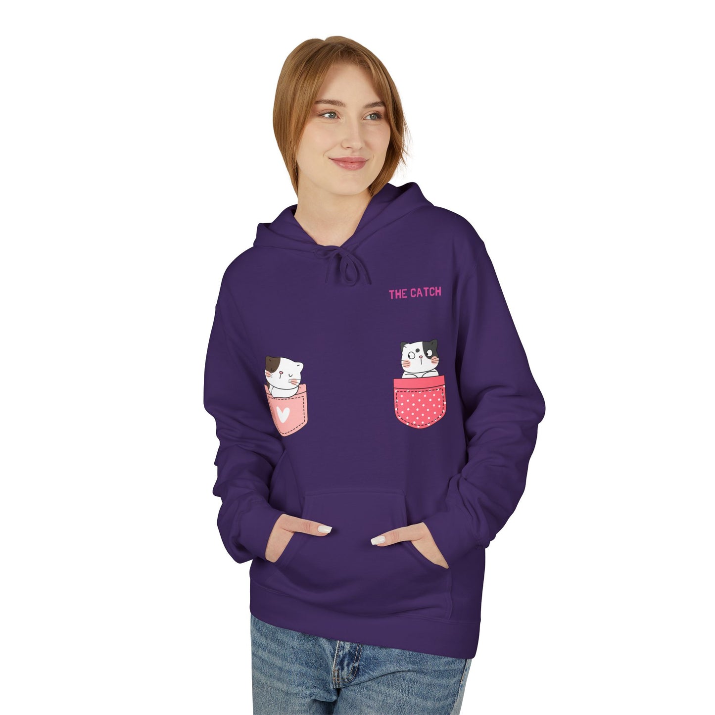 Cute Pets Pocket Fleece Hoodie - Softstyle Sweatshirt
