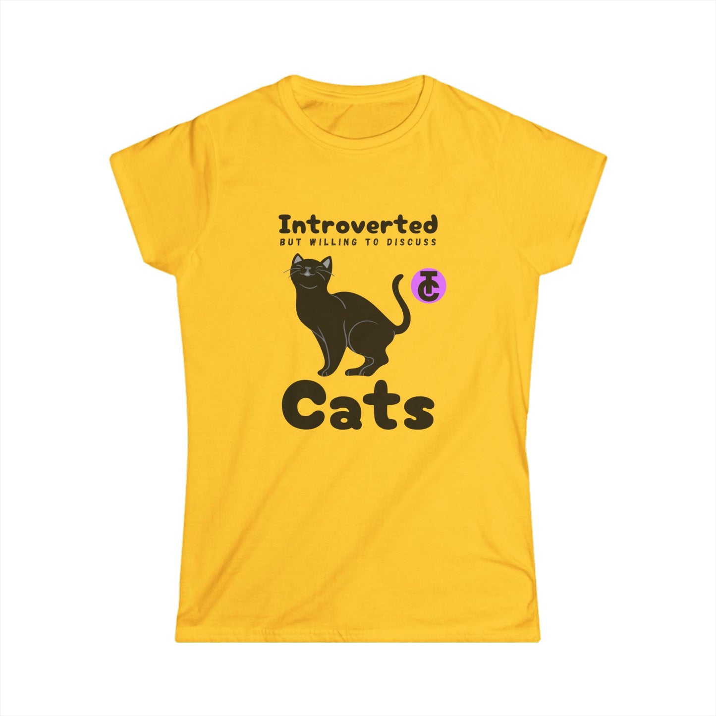 Introverted Cat Women's Tee - Perfect for Cat Lovers, Pet Owners, Birthday Gift, Casual Wear, Comfortable Style - THE CATCH