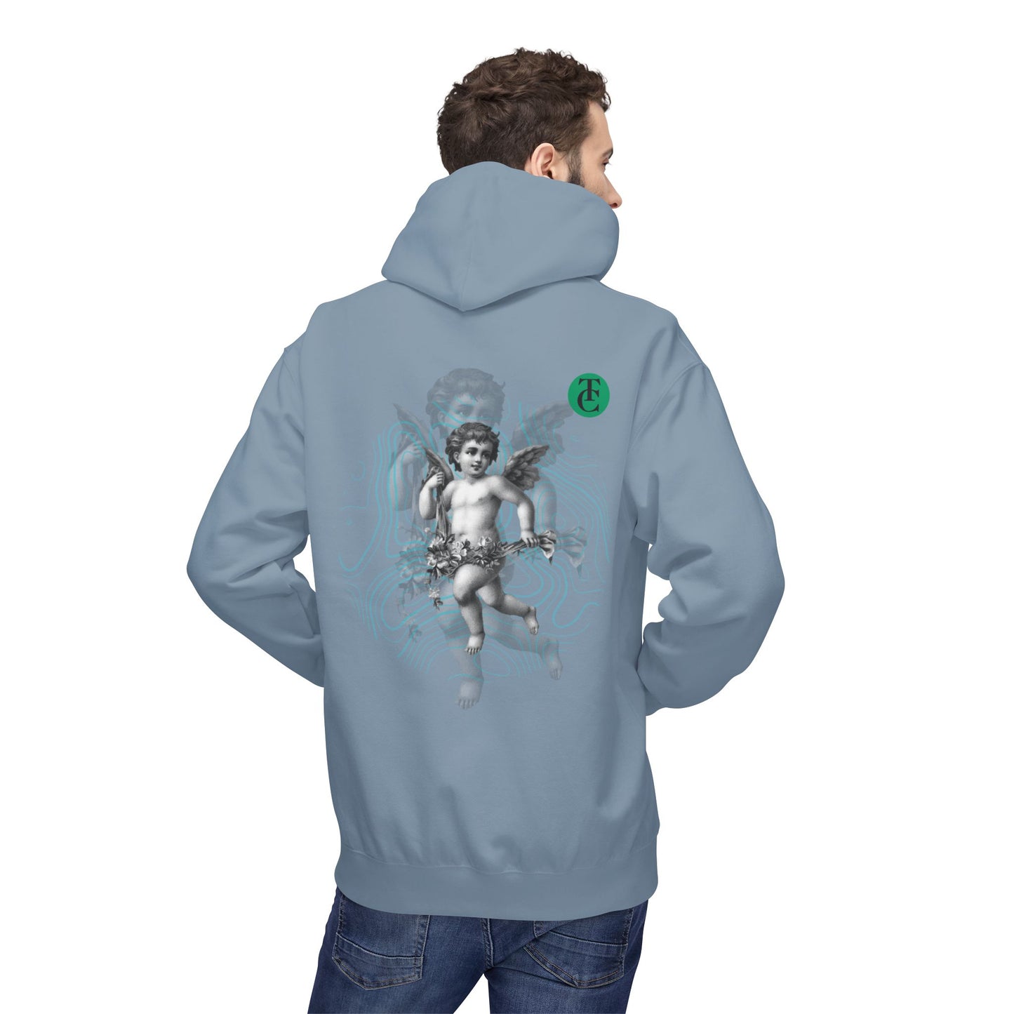 Fleece Hoodie with Cupid Design - Softstyle, Comfortable, Perfect for Casual Wear