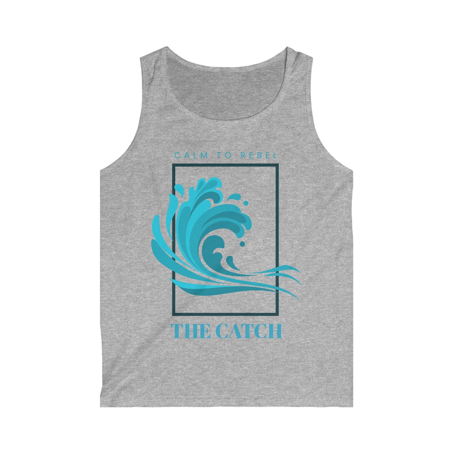 Men's Softstyle Tank Top - Ocean Wave Design 'The Catch'