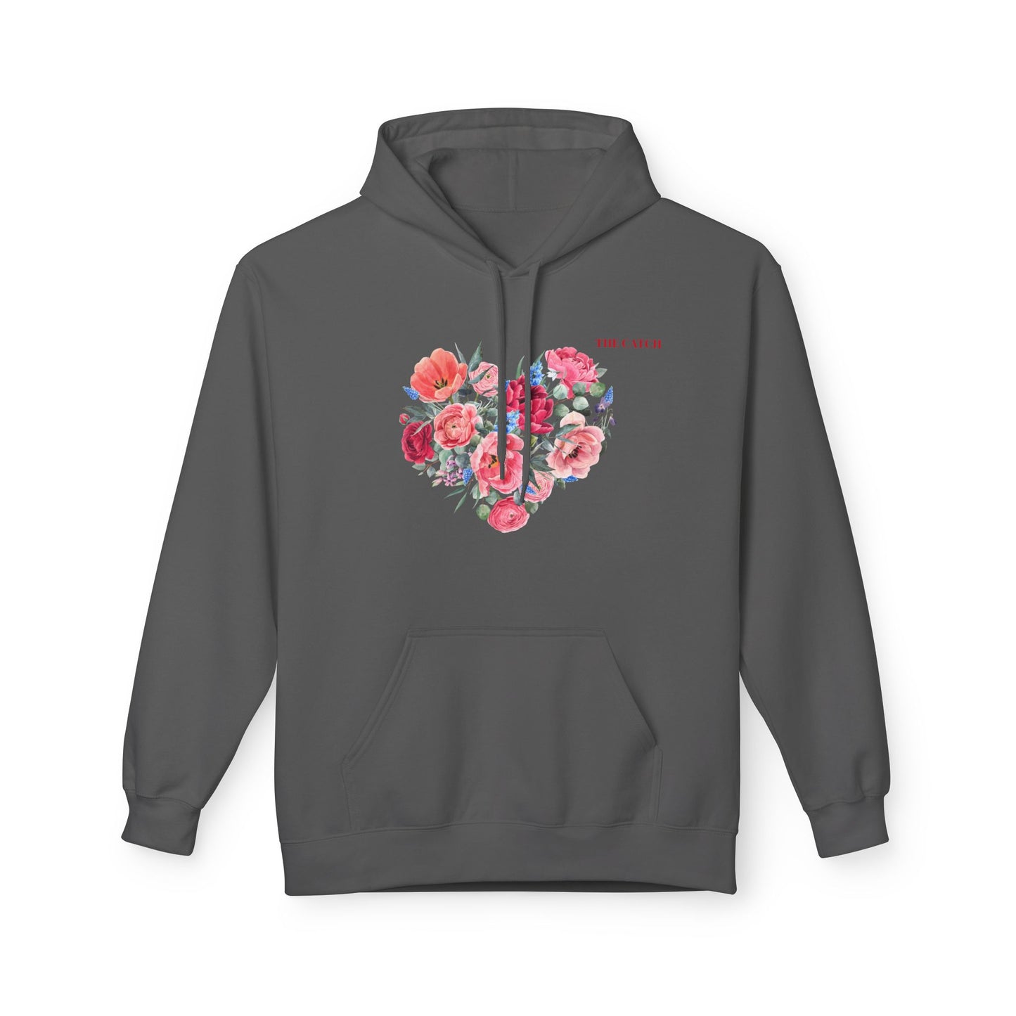 Floral Heart Fleece Hoodie - Softstyle Sweatshirt