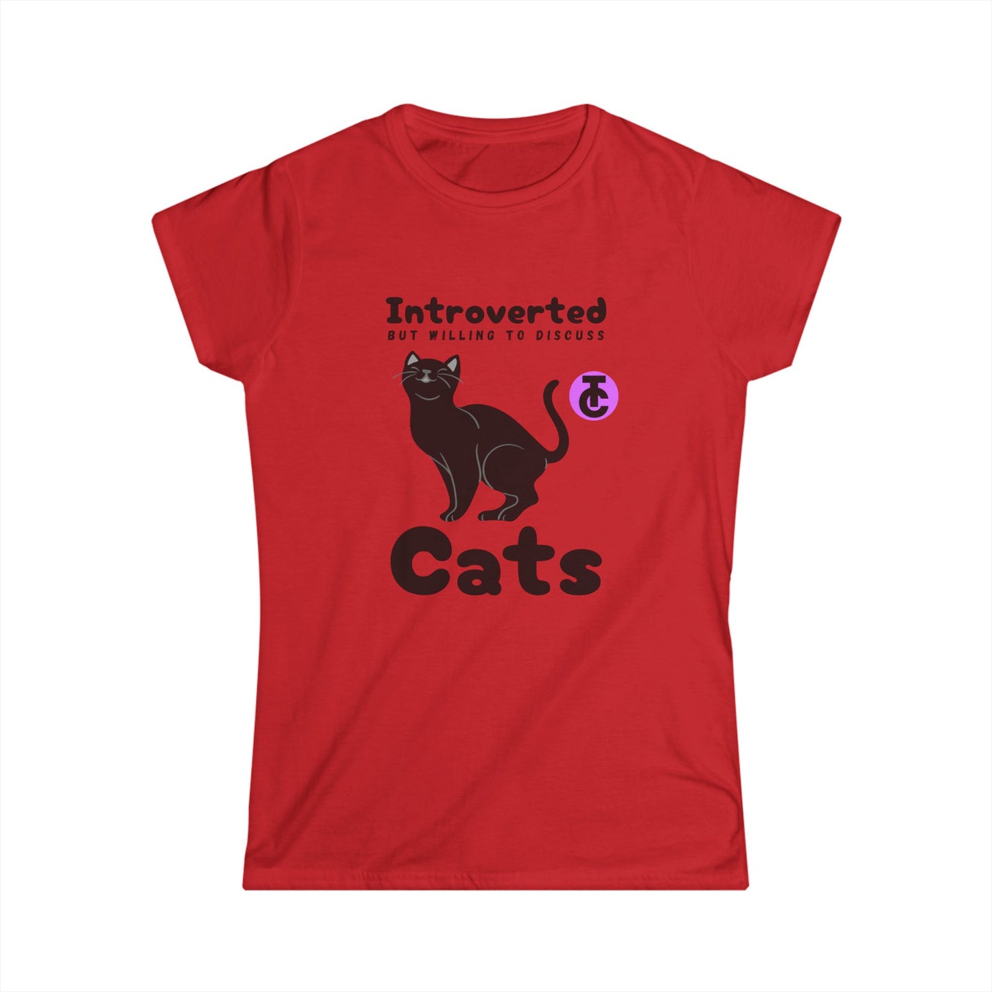 Introverted Cat Women's Tee - Perfect for Cat Lovers, Pet Owners, Birthday Gift, Casual Wear, Comfortable Style - THE CATCH