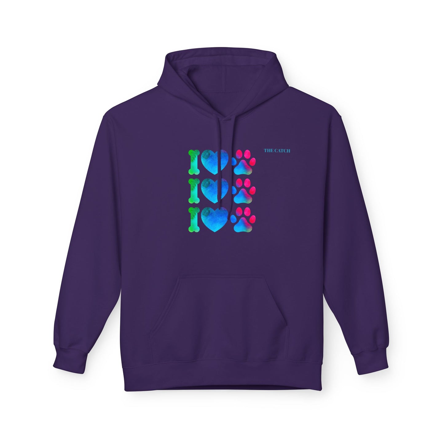 I Love Pets Midweight Softstyle Fleece Hoodie – Perfect Gift for Animal Lovers