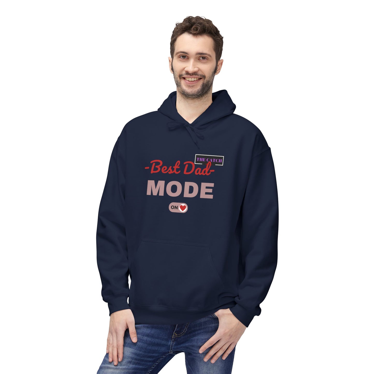 Best Dad Mode Fleece Hoodie, Comfortable Gift for Fathers, Dad Apparel, Cozy Hoodie for Men, Parent Gift, Casual Wear