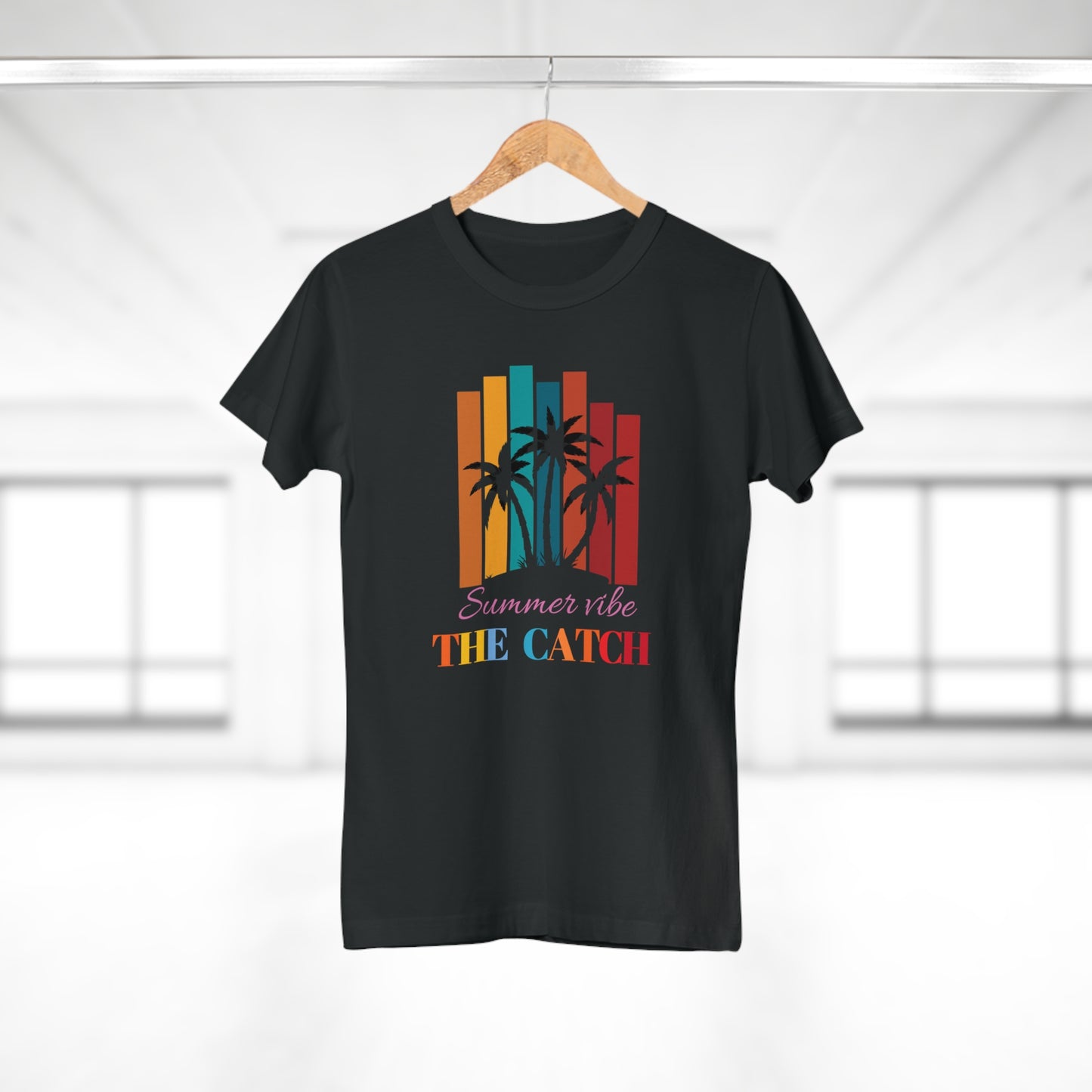 Summer Vibe Women's T-Shirt with Palm Design - THE CATCH