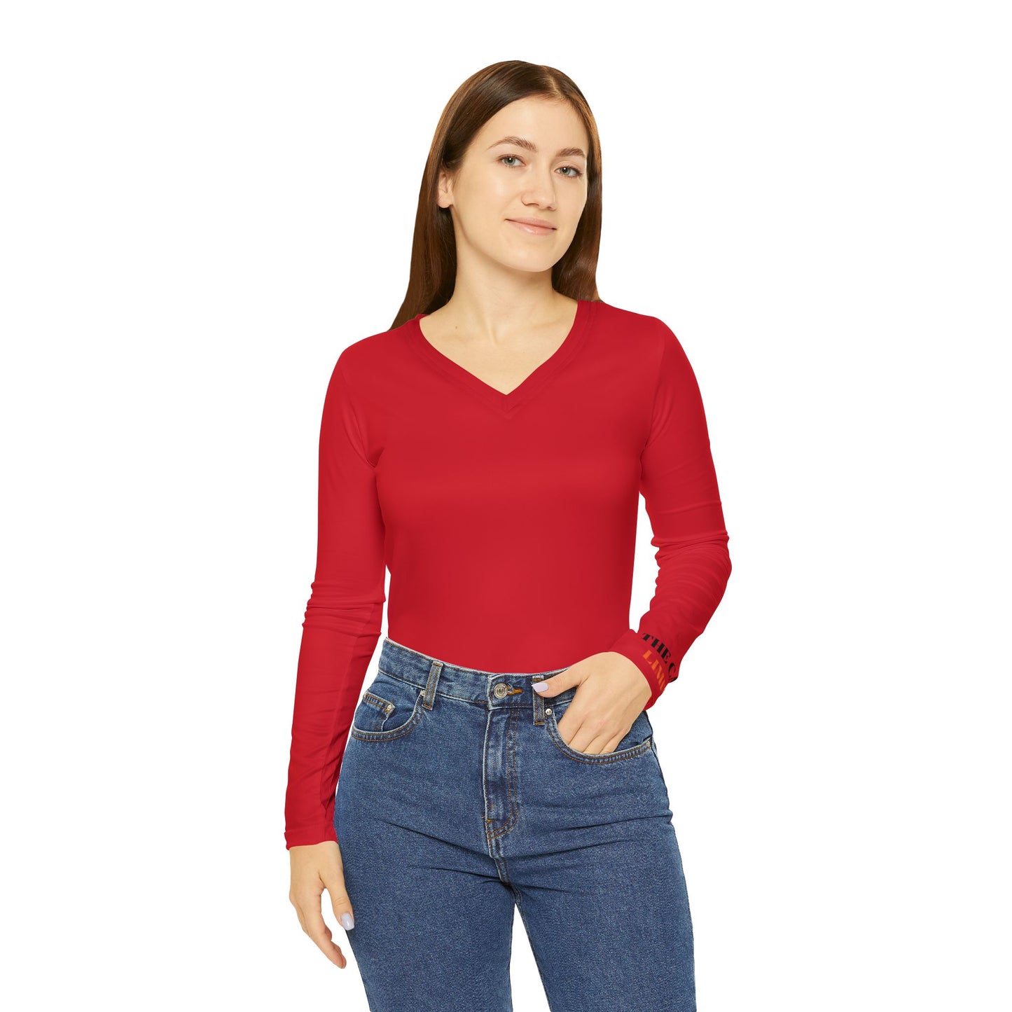 Women's Long Sleeve V-neck Shirt (AOP) - THE CATCH