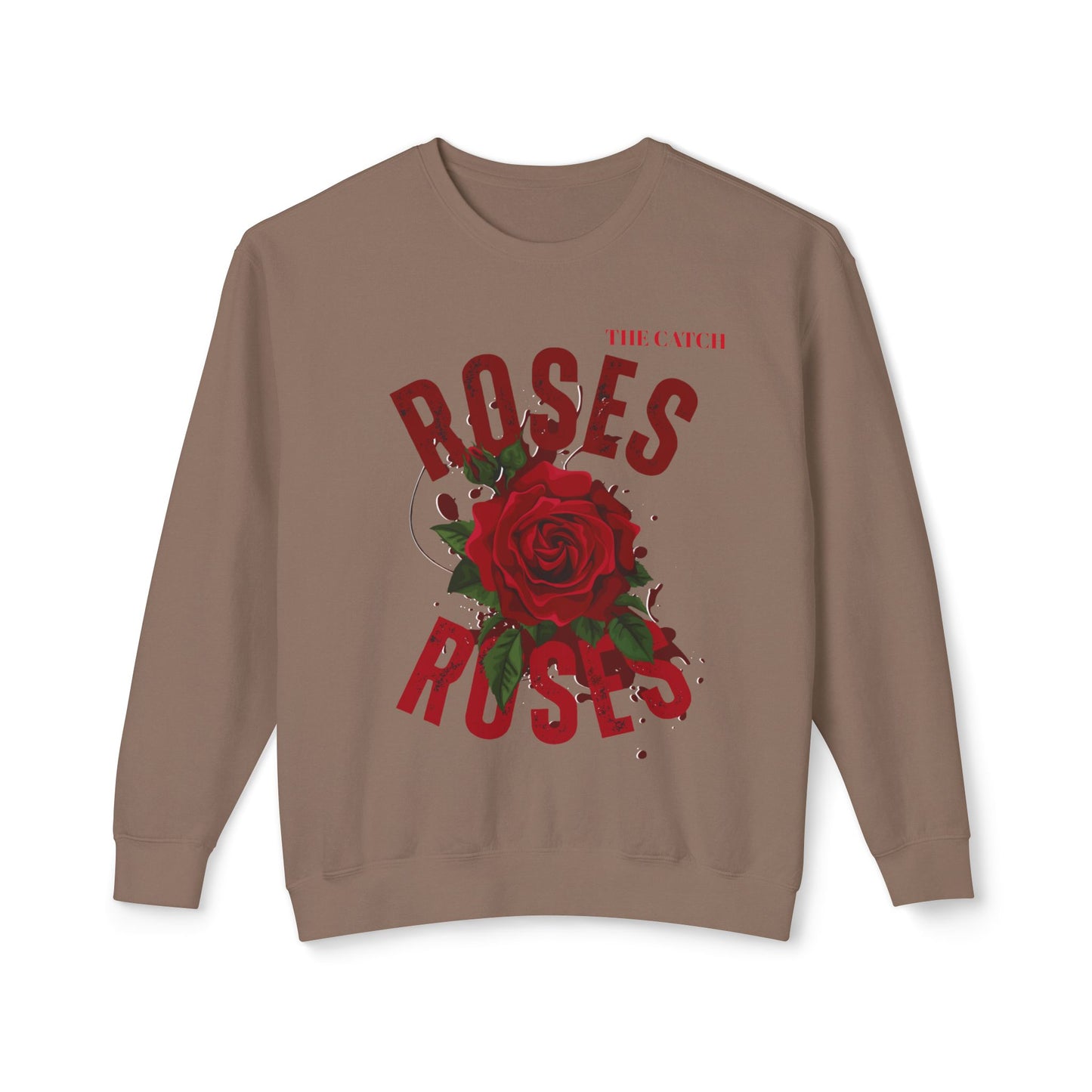 Lightweight Crewneck Sweatshirt - Roses Design