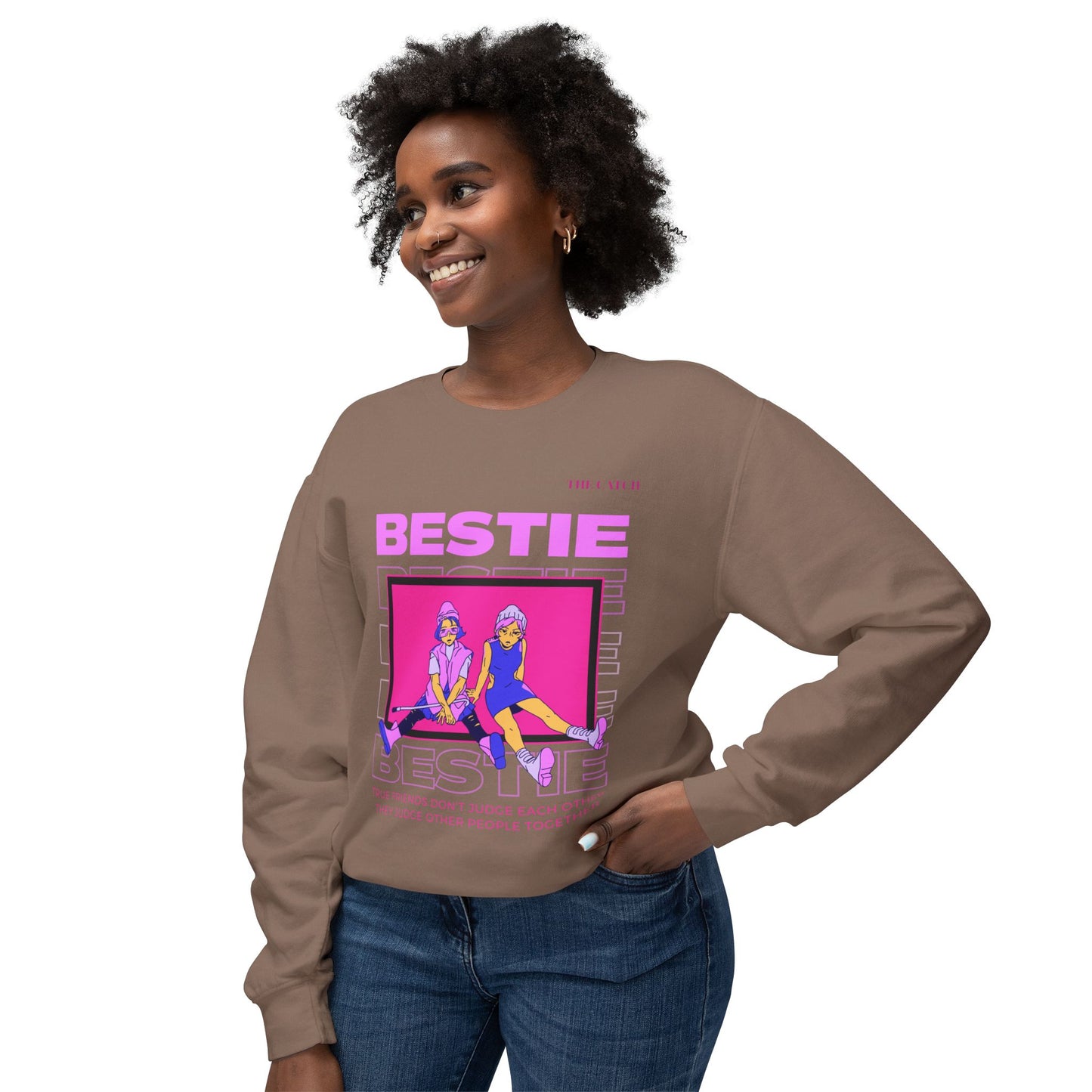 Bestie Crewneck Sweatshirt - True Friends Don't Judge Each Other