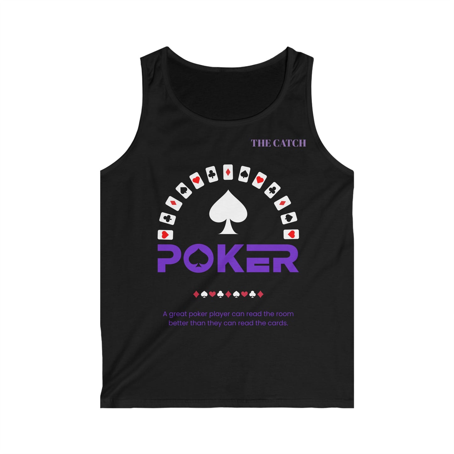 Men's Poker Themed Softstyle Tank Top - Perfect for Game Nights & Casual Wear - THE CATCH