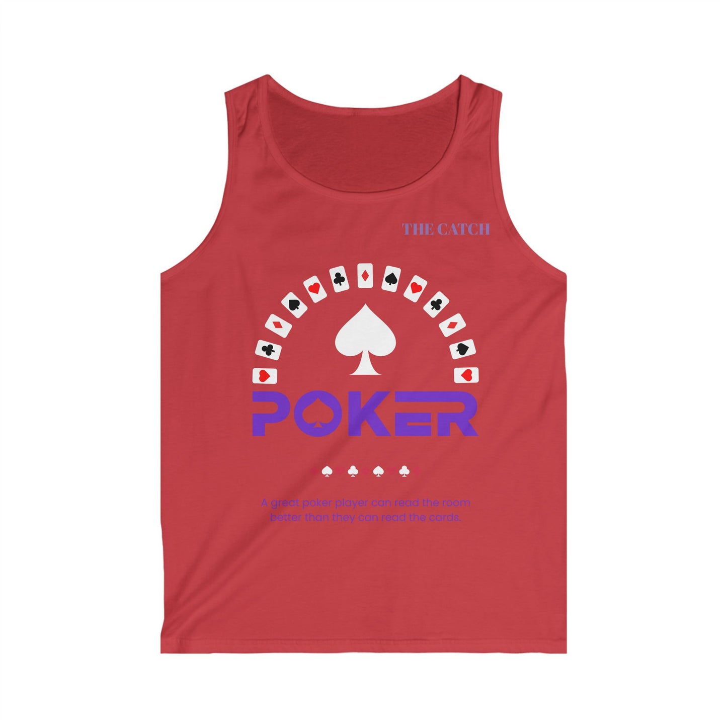 Men's Poker Themed Softstyle Tank Top - Perfect for Game Nights & Casual Wear - THE CATCH