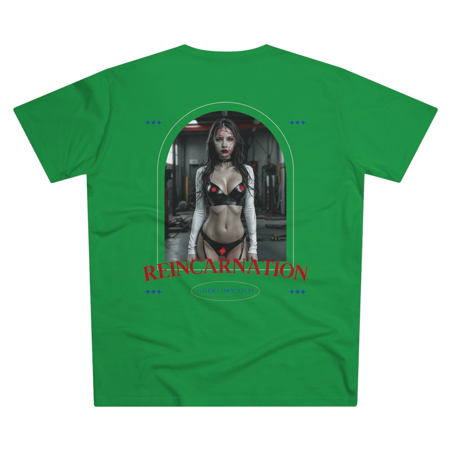 Men's Modern-fit Tee - 'The Catch' Graphic Tee with 'Reincarnation' Design