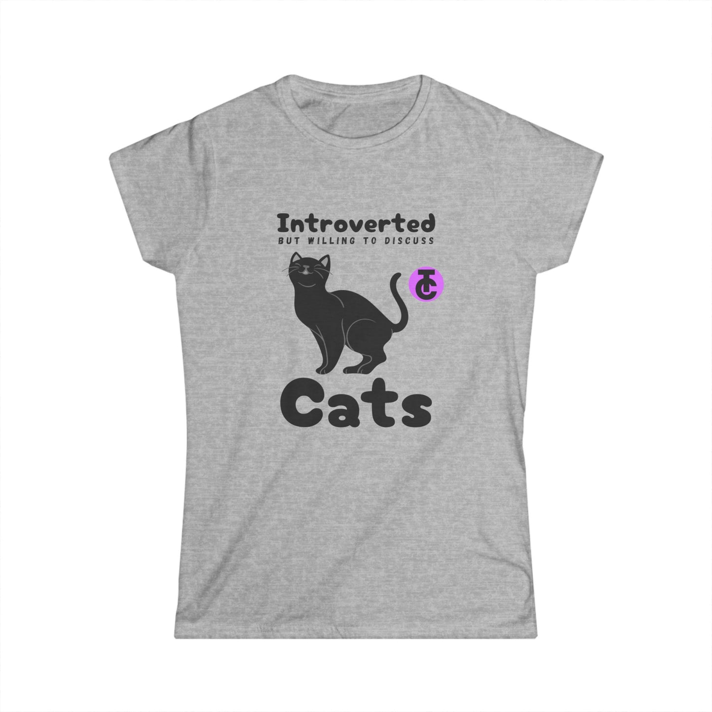 Introverted Cat Women's Tee - Perfect for Cat Lovers, Pet Owners, Birthday Gift, Casual Wear, Comfortable Style - THE CATCH