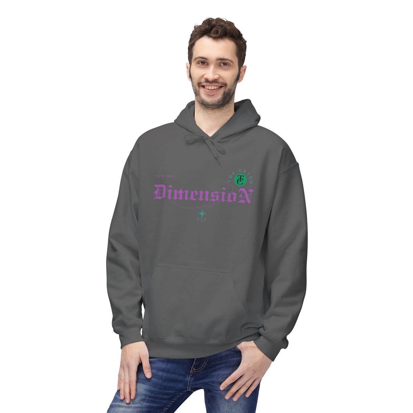 Cosmic Dimension Hoodie | Softstyle Fleece Wear, Unique Graphic Pullover, Gift for Astronomers, Casual Streetwear