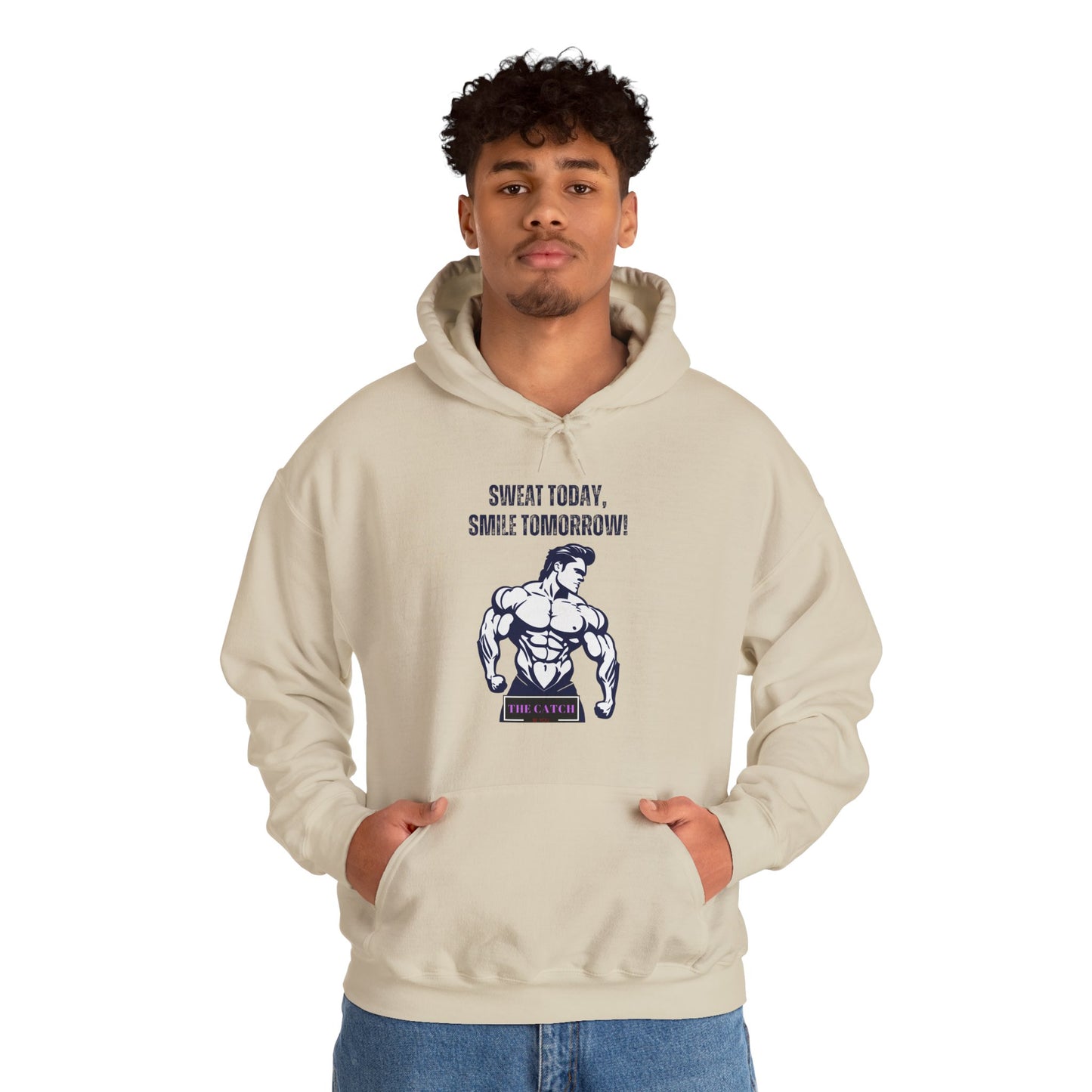 Motivational Fitness Hoodie - Sweat Today, Smile Tomorrow! Gym Wear, Workout Motivation, Casual Sweatshirt - THE CATCH