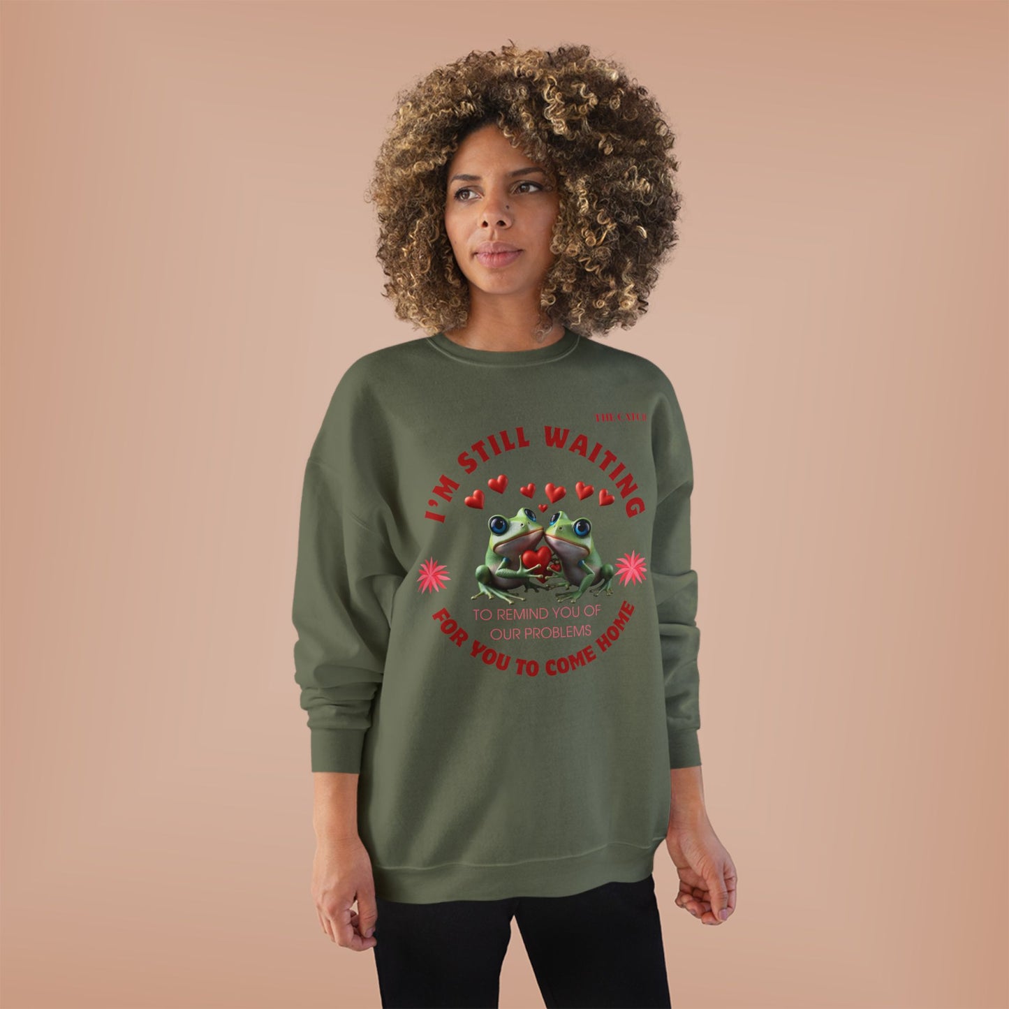 Eco-Friendly Frog Crewneck Sweatshirt - "I’m Still Waiting for You to Come Home"