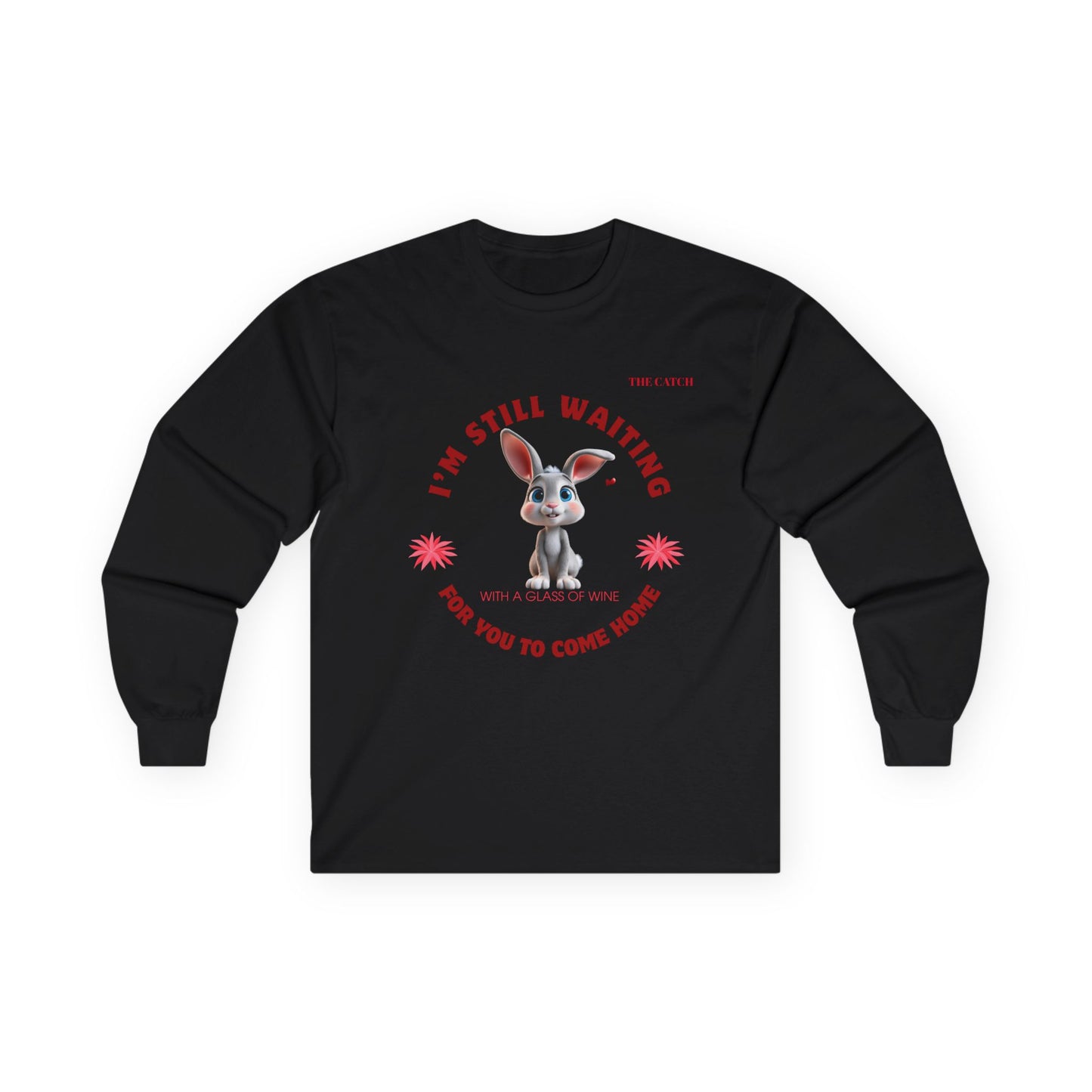 Cute Rabbit Long Sleeve Tee - 'I'm Still Waiting for You to Come Home'