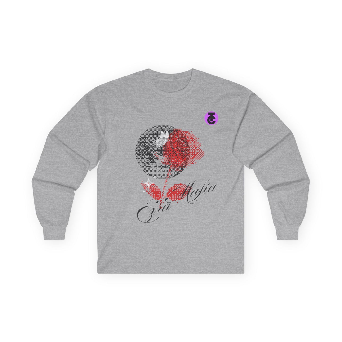 Black Rose Graphic Long Sleeve Tee for Artistic Souls