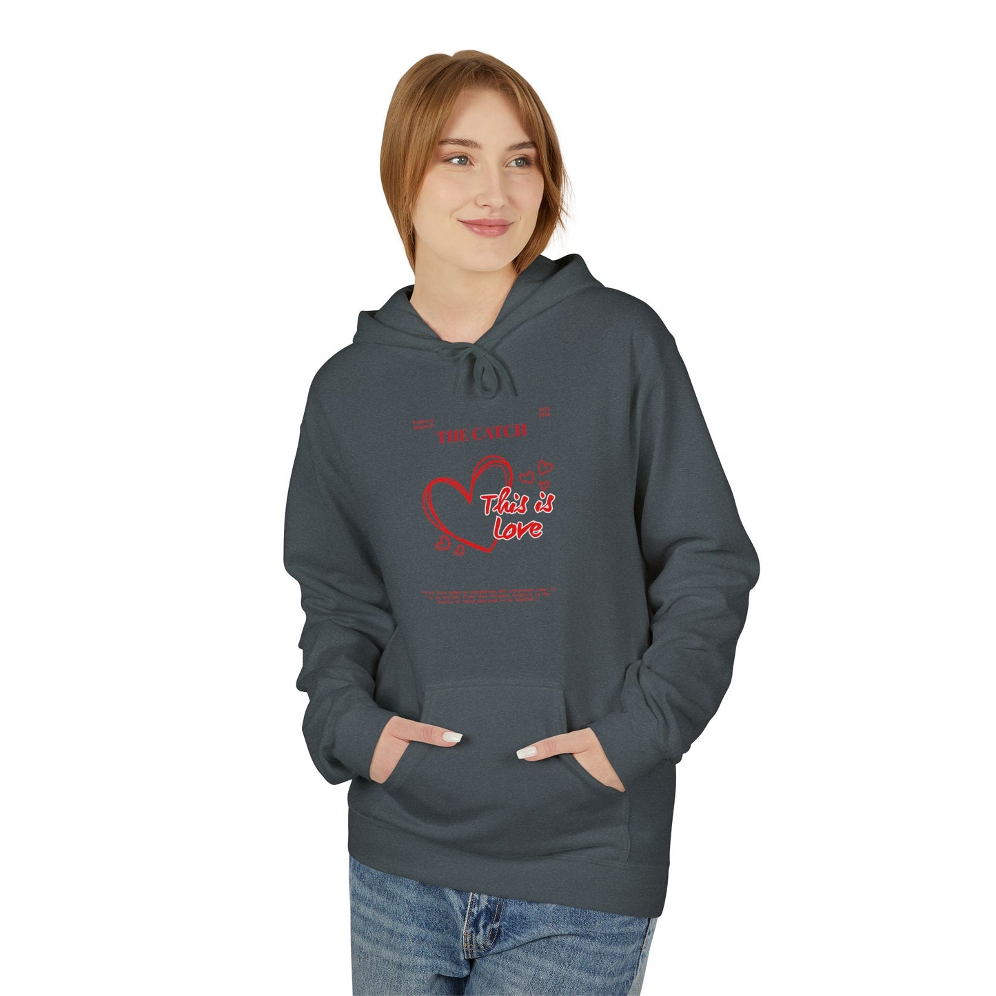 'This is Love' Fleece Hoodie - Perfect for Valentine's Day & Cozy Days