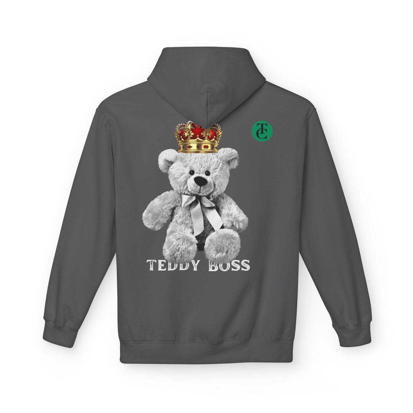 Teddy Boss Hoodie: Midweight Softstyle Fleece with Crowned Bear Design