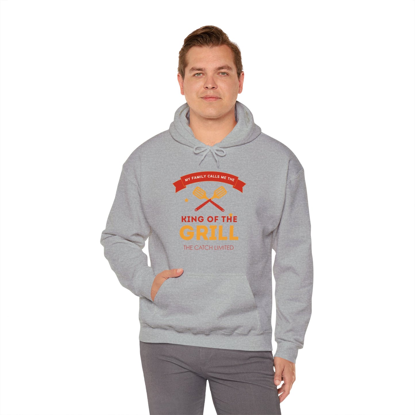 King of the Grill Heavy Blend™ Hooded Sweatshirt, BBQ Sweatshirt, Father's Day Gift, Grilling Hoodie, Casual Comfort Wear