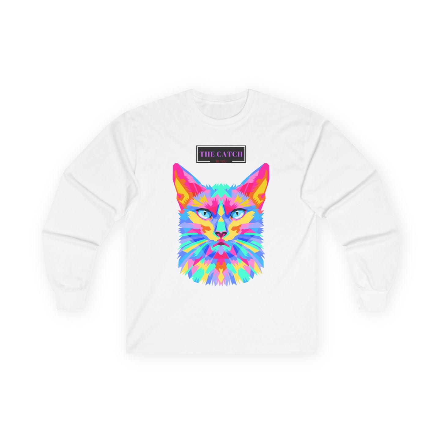 Colorful Cat Art Long Sleeve Tee - Perfect Gift for Cat Lovers