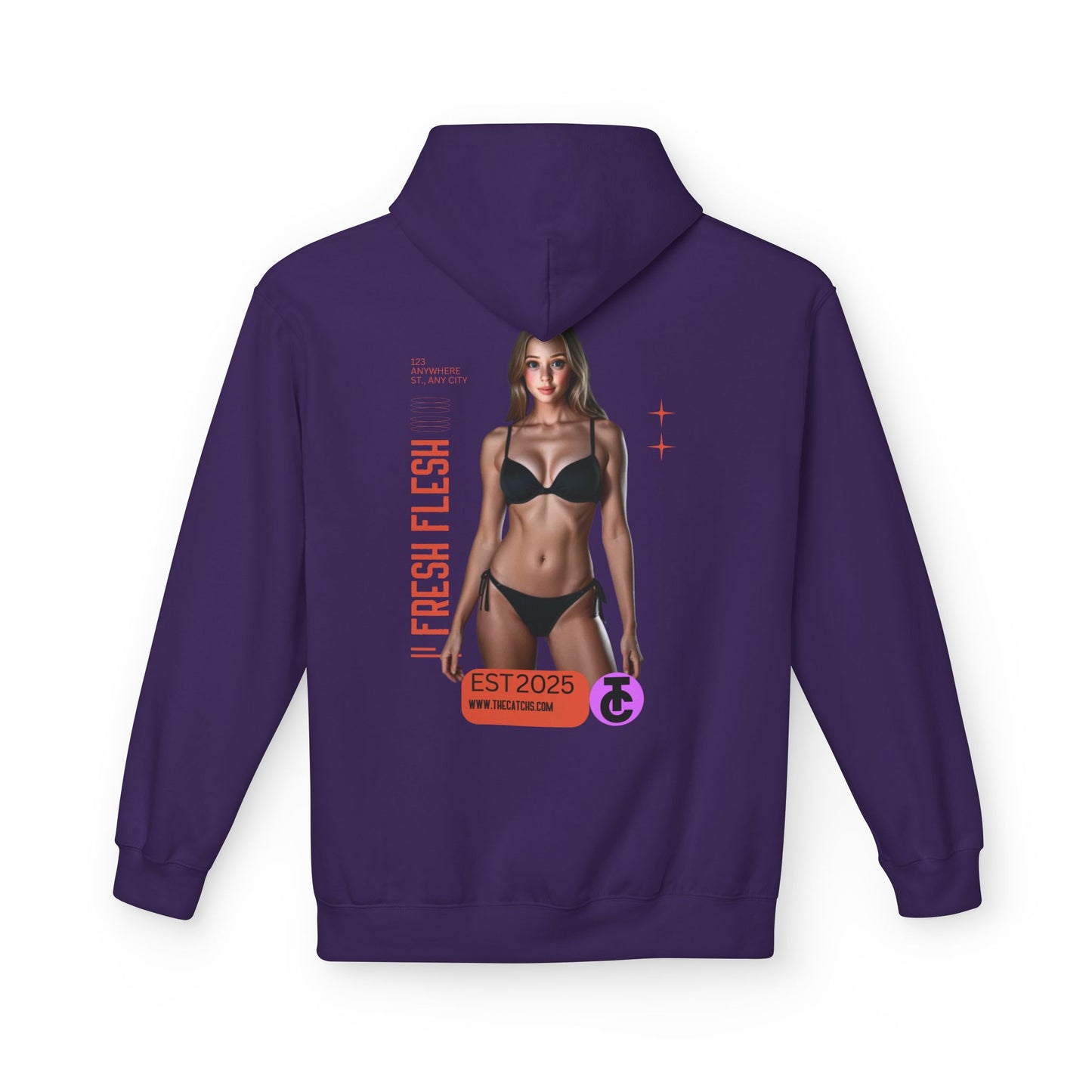 Fresh Flesh Graphic Hoodie for Trendsetters Midweight Fleece Sweatshirt