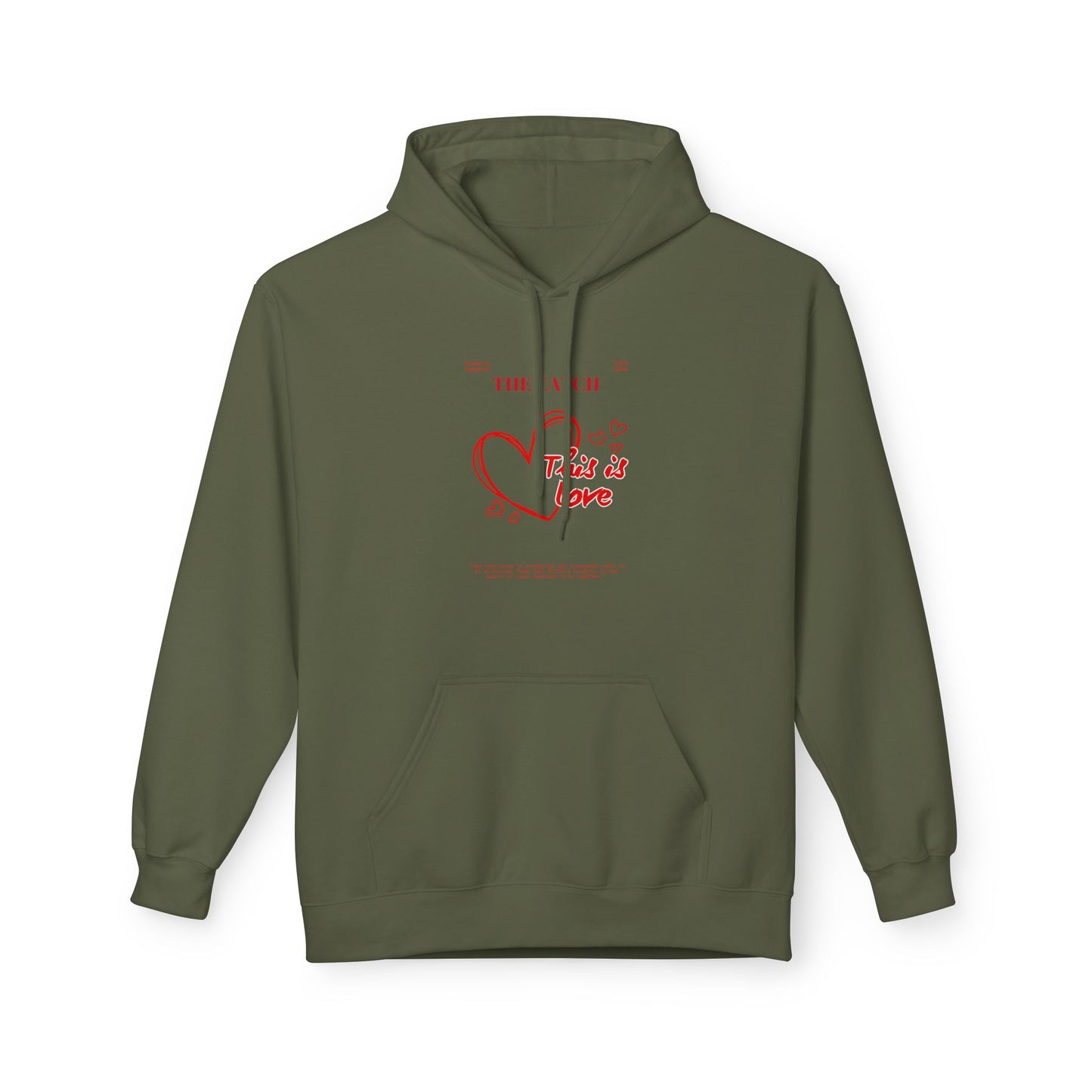 'This is Love' Fleece Hoodie - Perfect for Valentine's Day & Cozy Days
