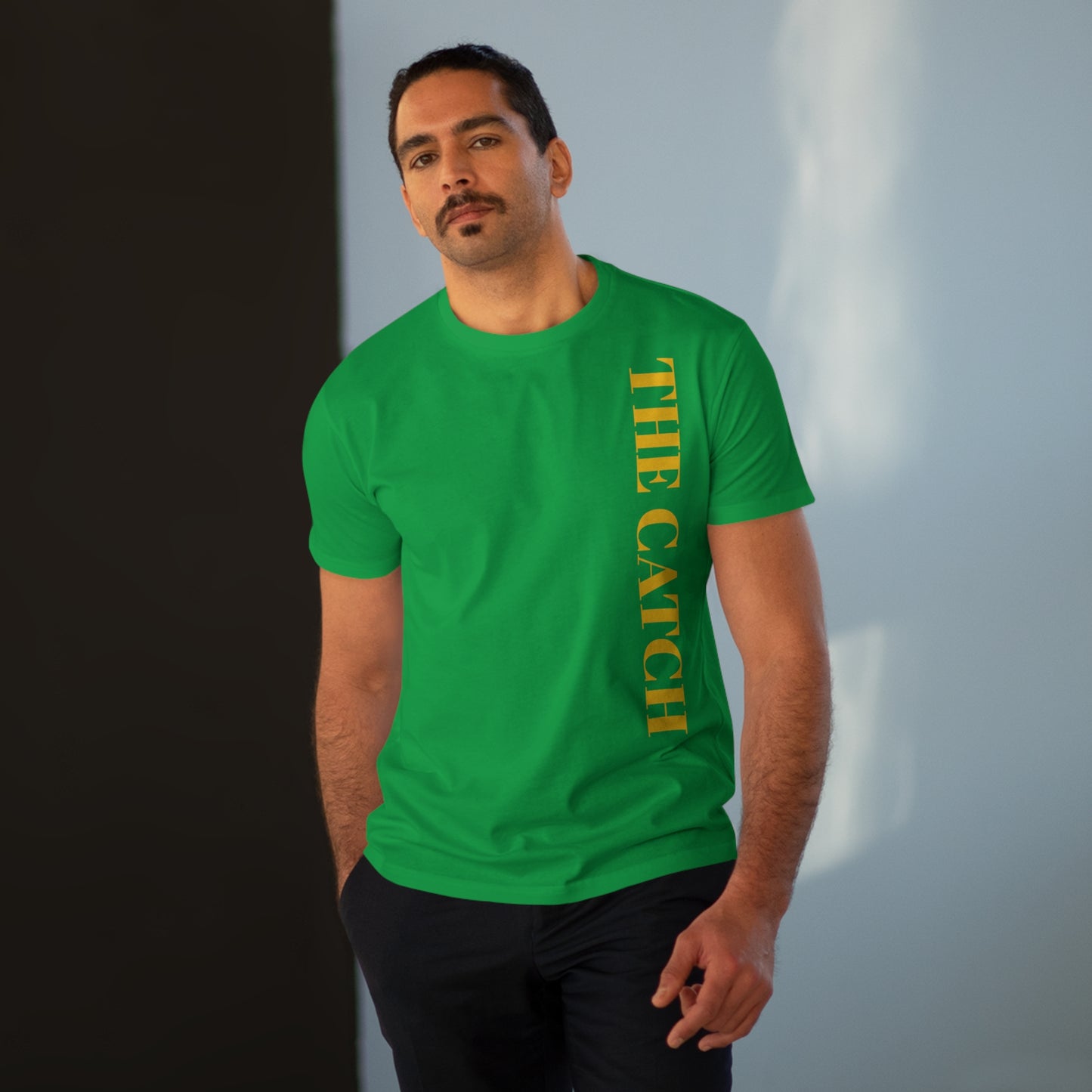 Men's Modern-fit Tee - 'The Catch' Graphic Tee with 'Reincarnation' Design