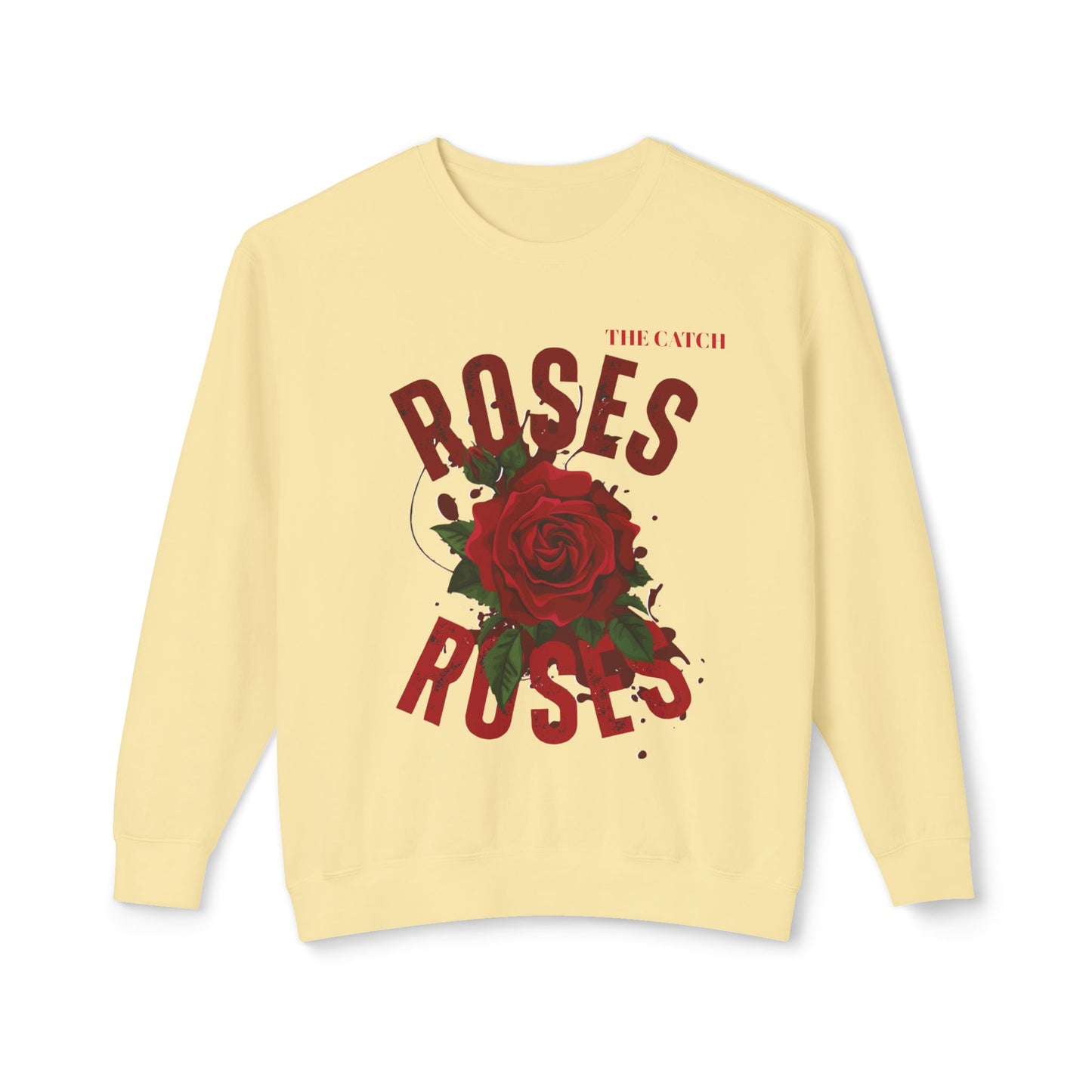 Lightweight Crewneck Sweatshirt - Roses Design