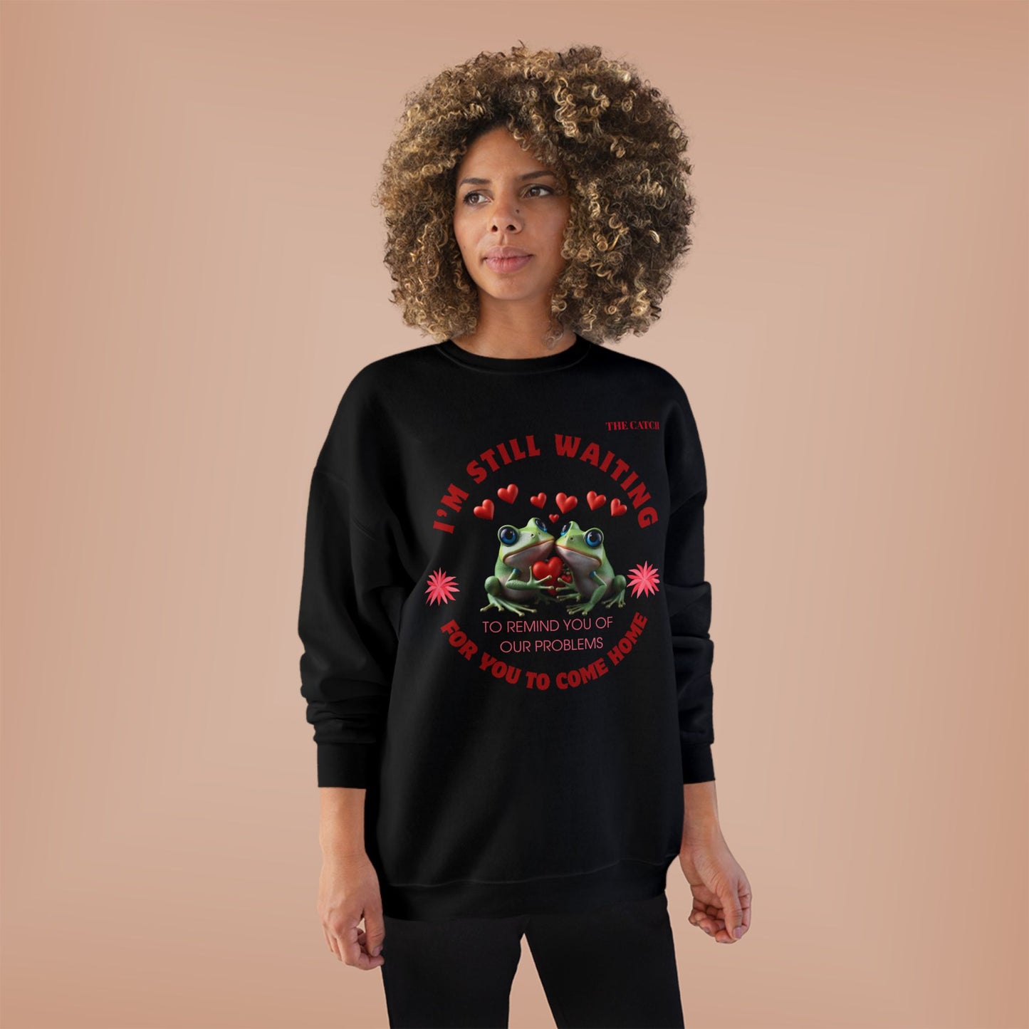 Eco-Friendly Frog Crewneck Sweatshirt - "I’m Still Waiting for You to Come Home"
