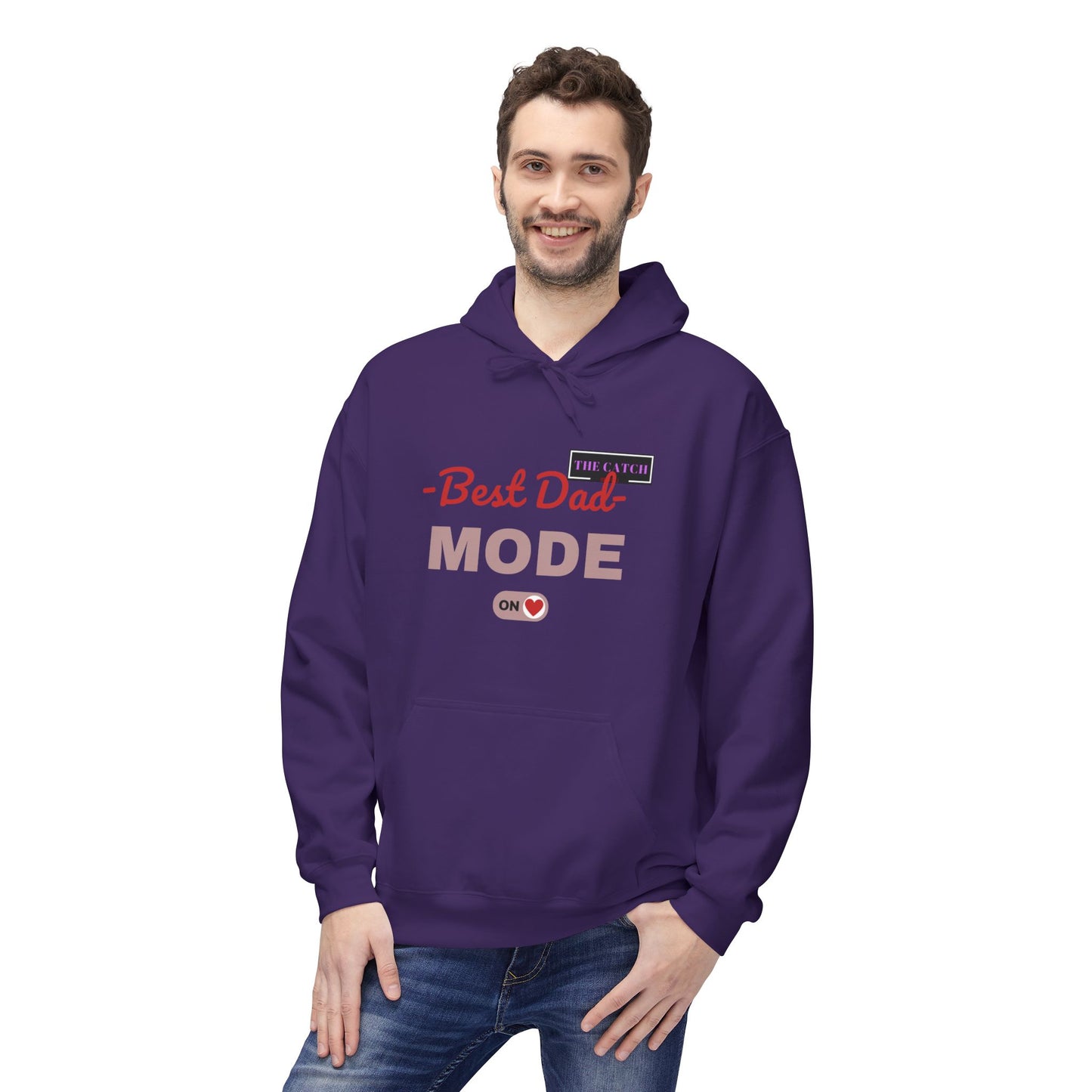 Best Dad Mode Fleece Hoodie, Comfortable Gift for Fathers, Dad Apparel, Cozy Hoodie for Men, Parent Gift, Casual Wear